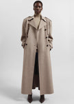 Nikola Padded Trench Coat - Taupe Melange