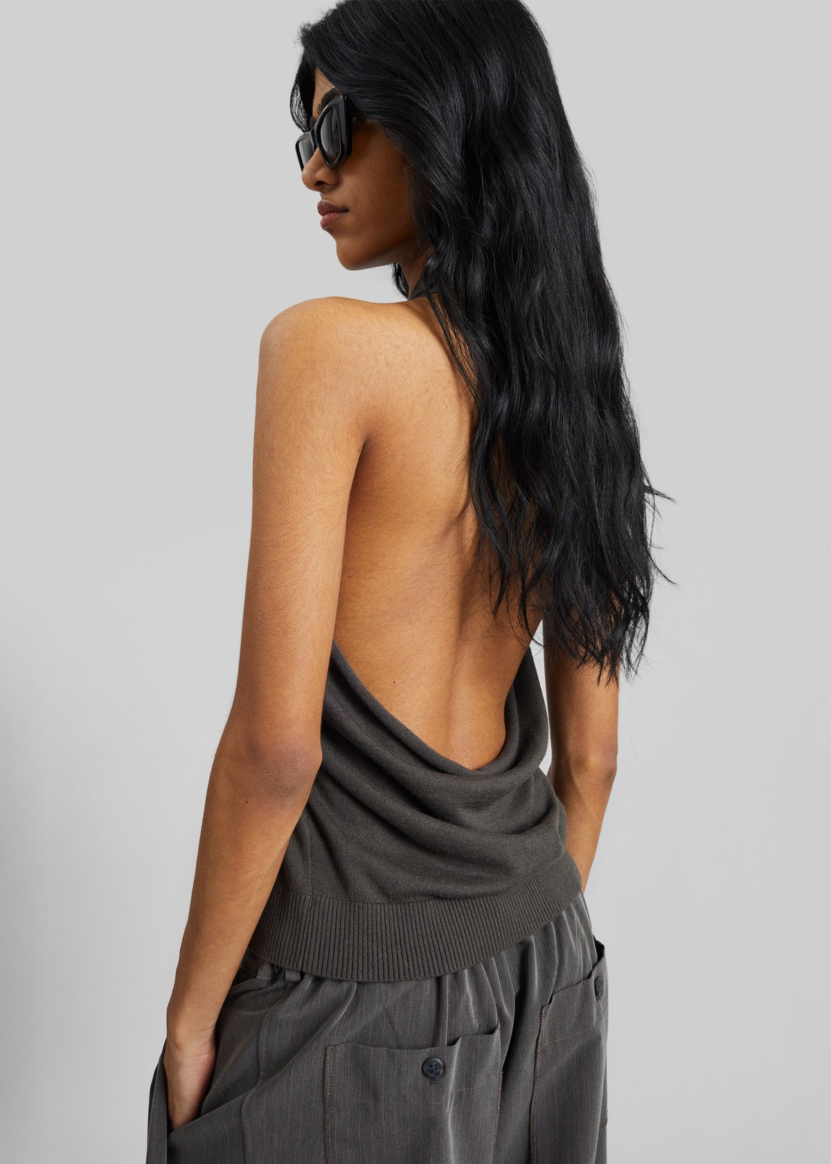 Nimi Knit Halter Top - Charcoal - 3