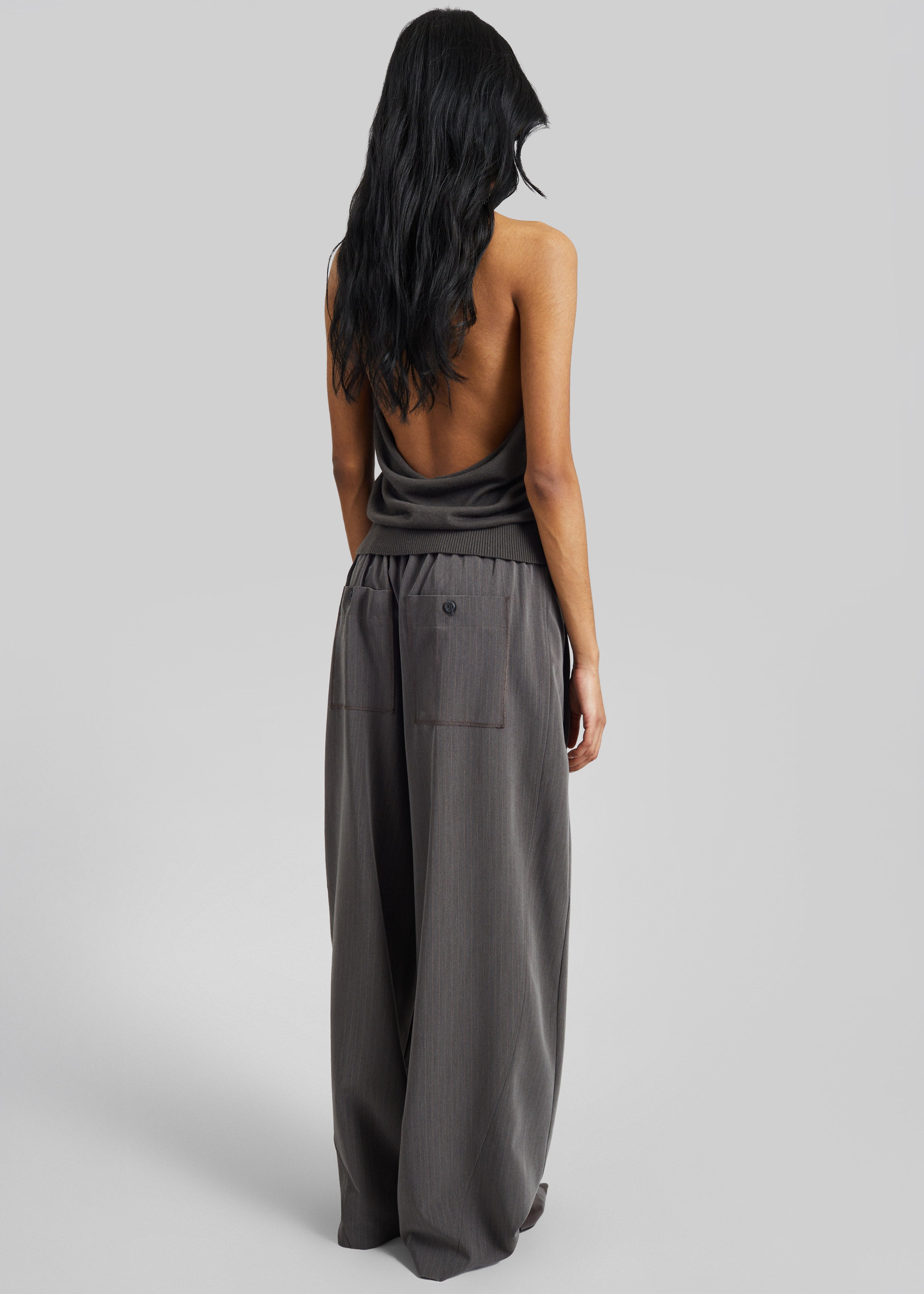 Nimi Knit Halter Top - Charcoal – The Frankie Shop