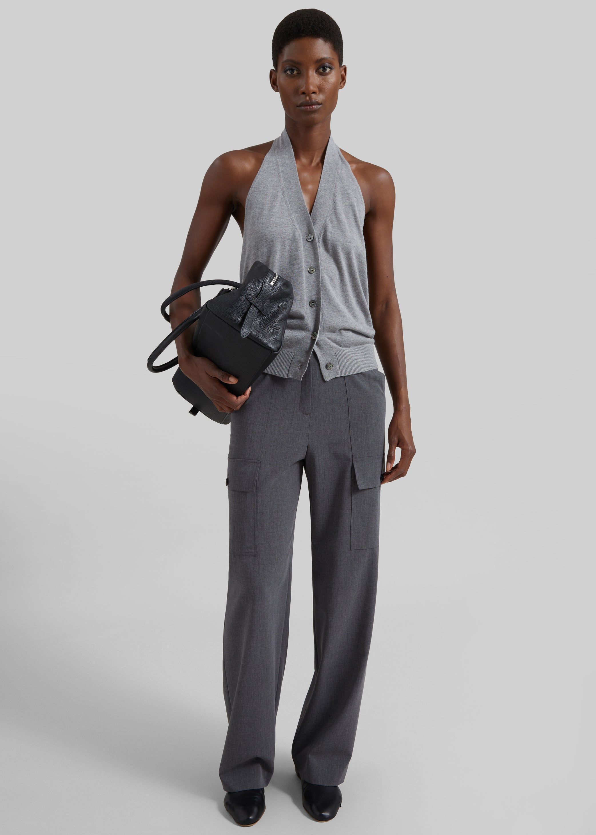 Shop the look image for Nimi Knit Halter Top - Grey