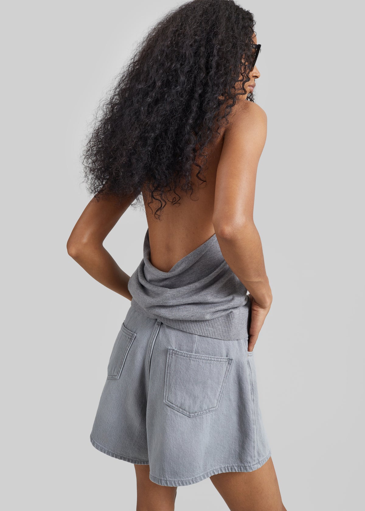 Nimi Knit Halter Top - Grey - 3