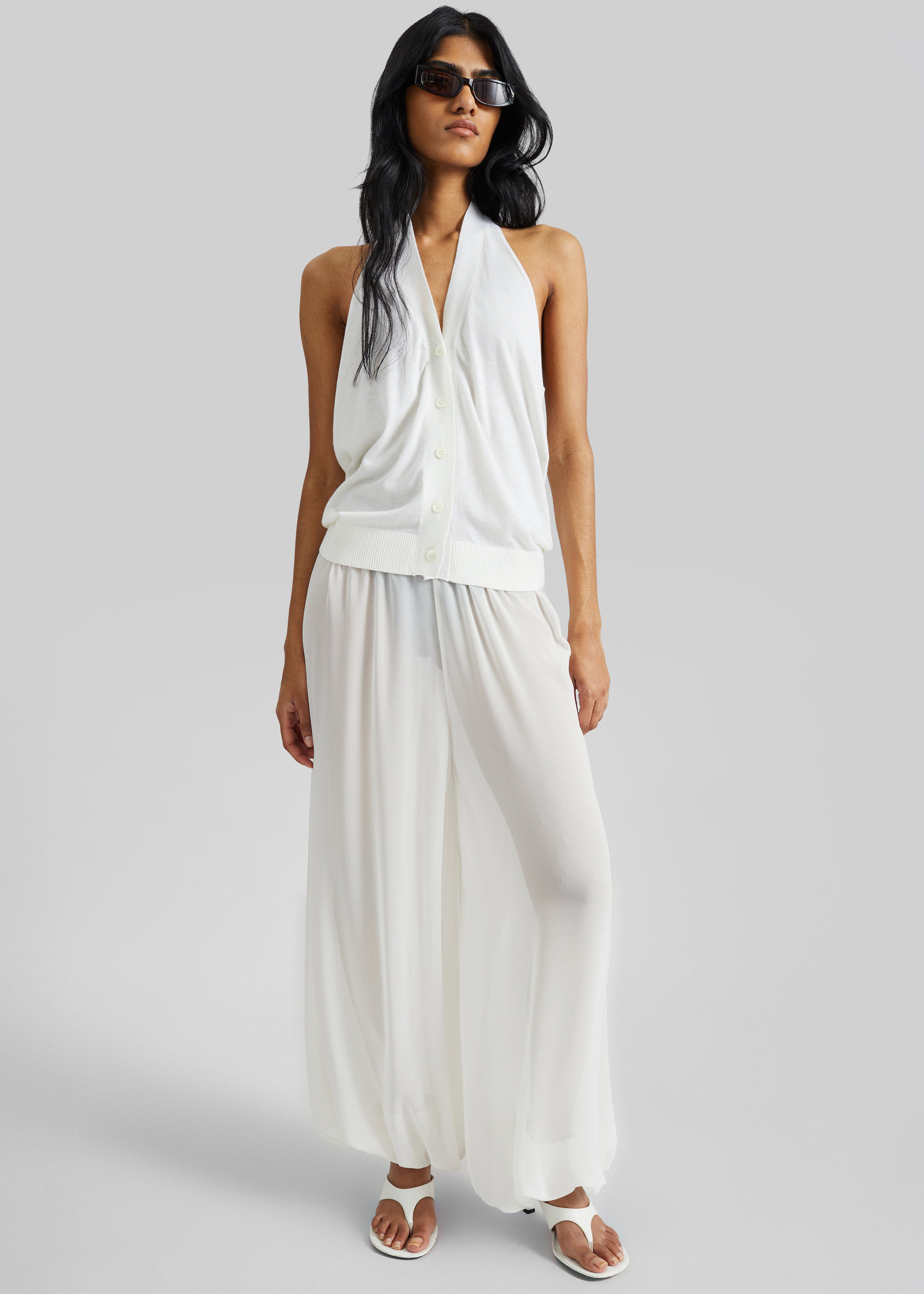 Nimi Knit Halter Top - White - 3