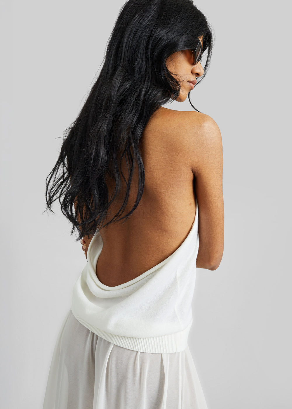 Nimi Knit Halter Top - White - 1