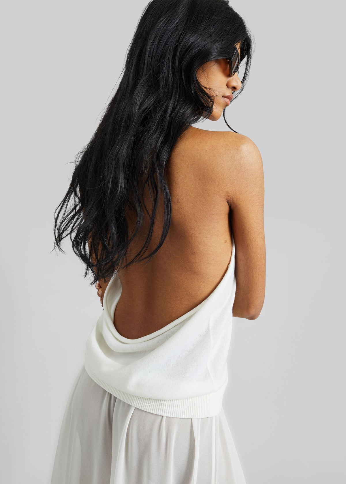 Nimi Knit Halter Top - White - 2