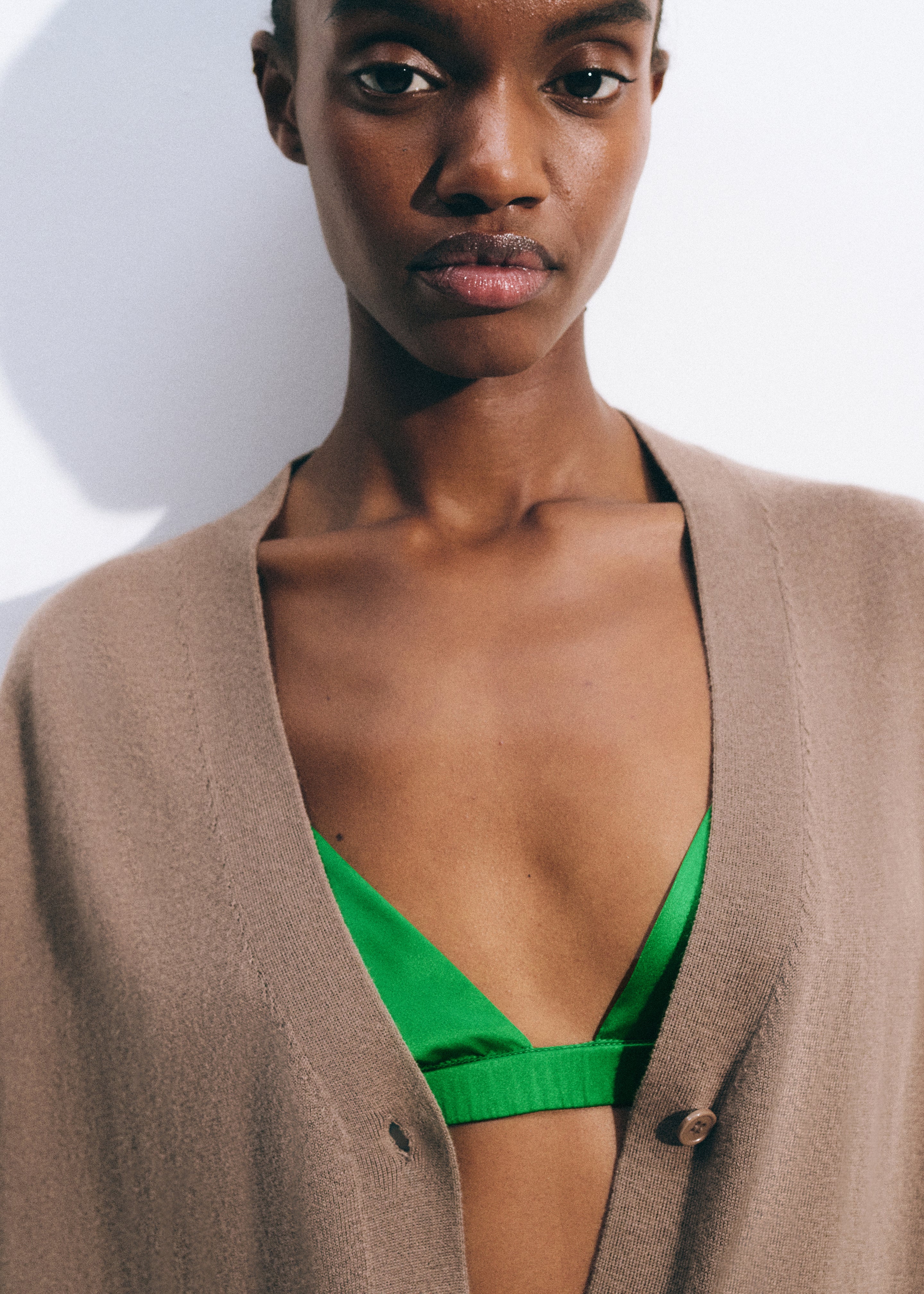 Nina Silk Bralette - Kelly Green - 1