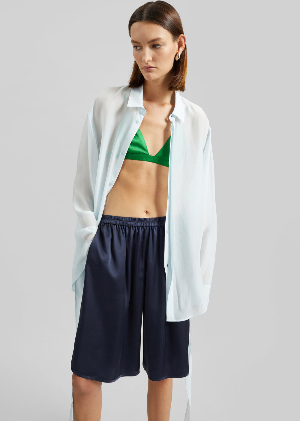 Nina Silk Bralette - Kelly Green - 1