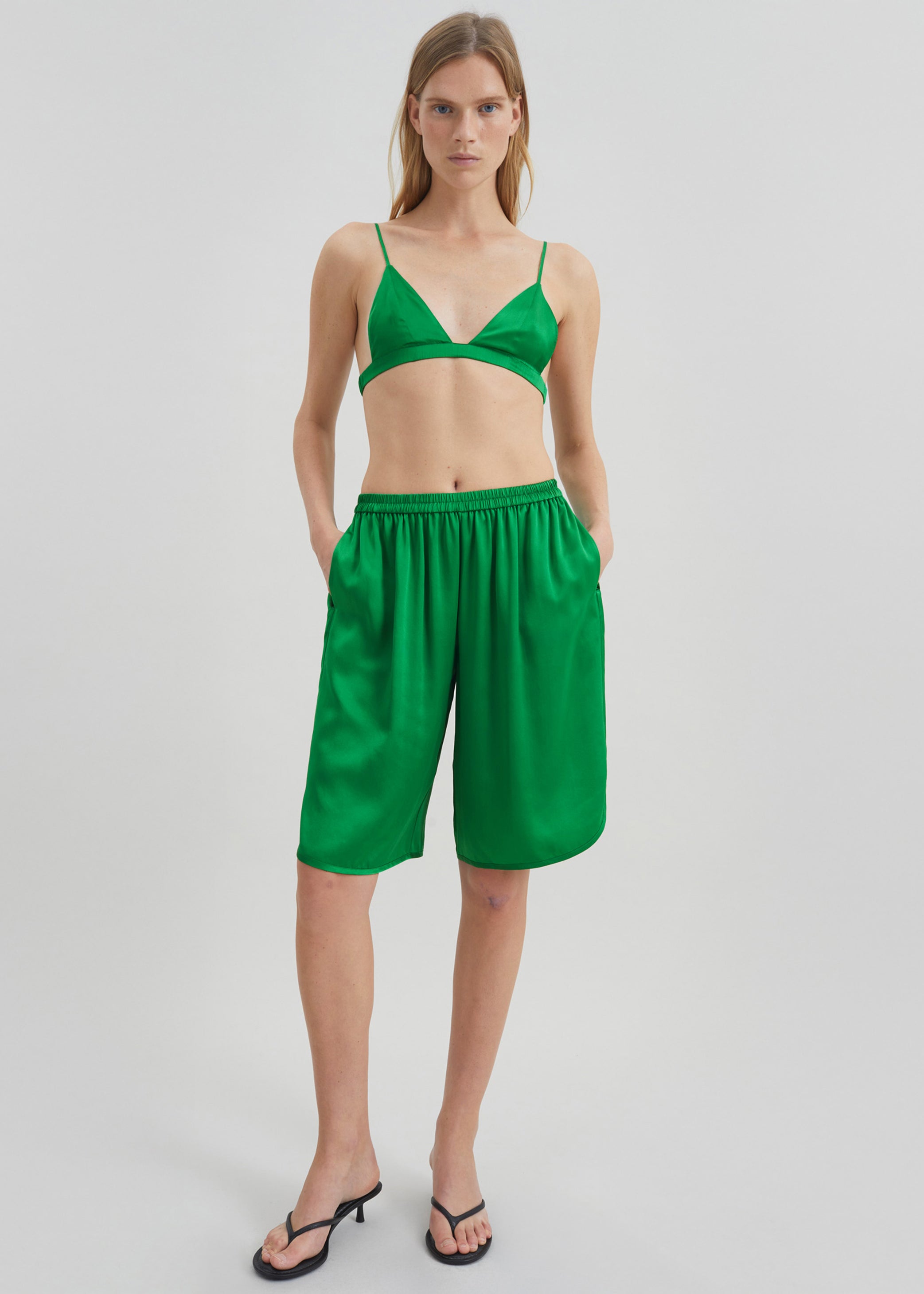 Shop the look image for Nina Silk Bralette - Kelly Green