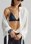 Nina Silk Bralette - Navy