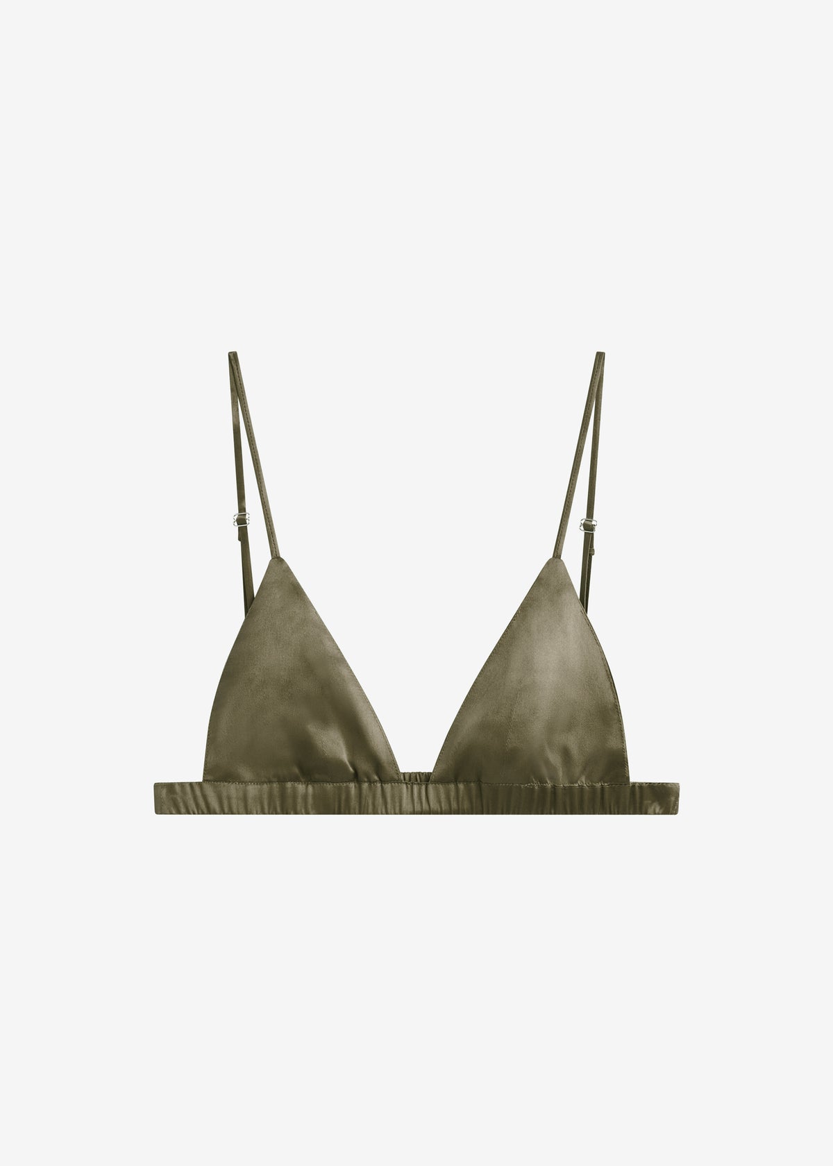 Nina Silk Bralette - Olive - 7