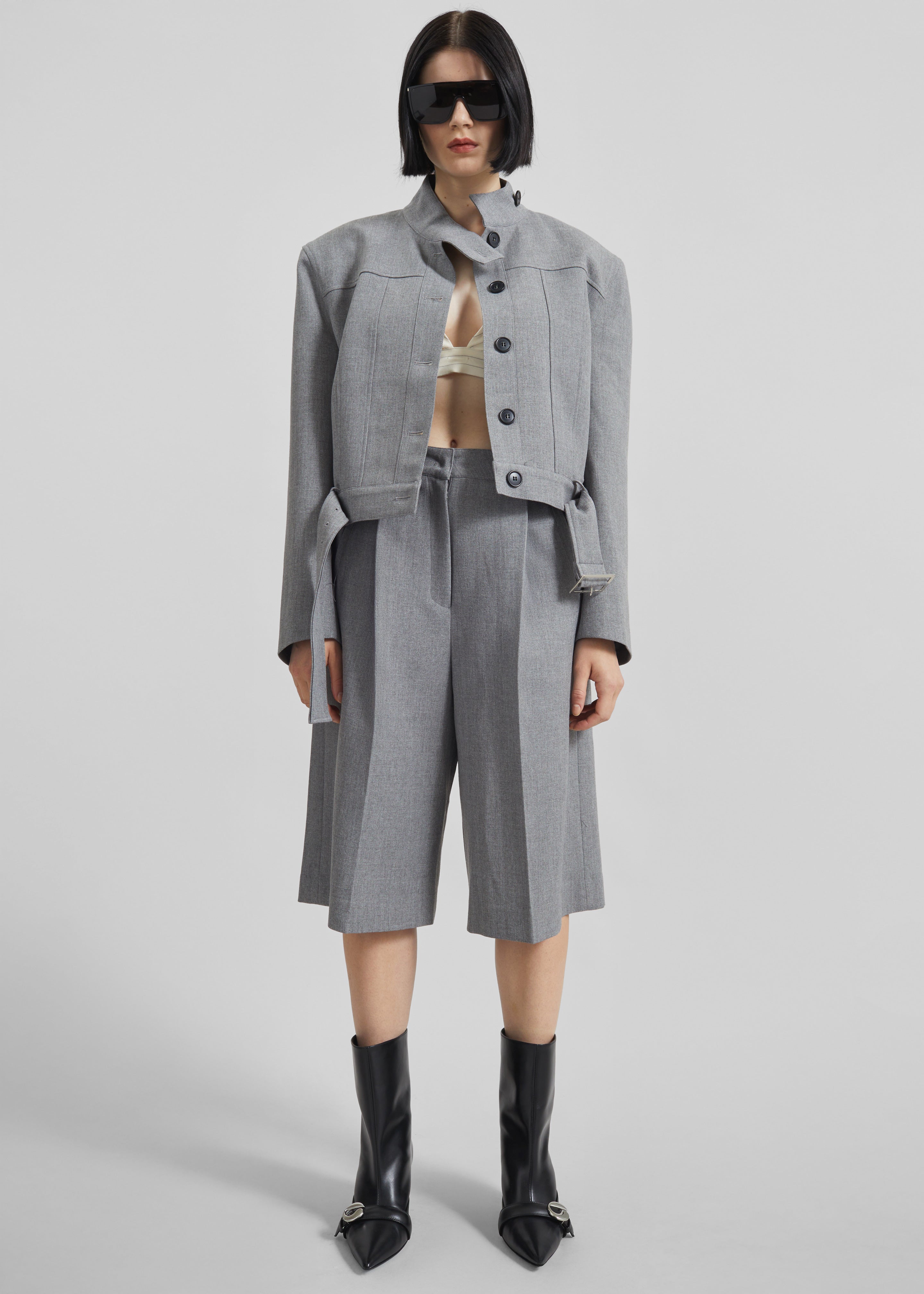 sirone フラップポケットウーリーベスト (グレーミックス)シロネ Ninove Padded Jacket - Grey – The Frankie Shop