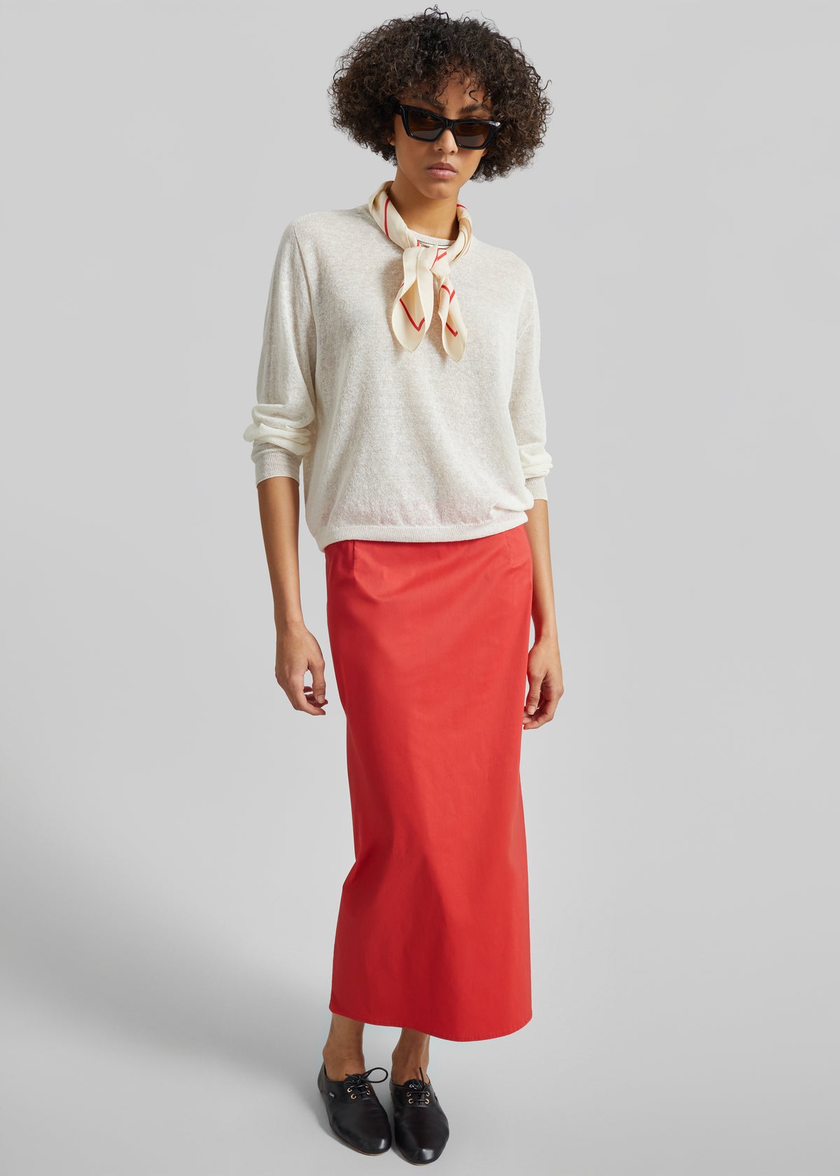 Nisa Midi Skirt - Red - 1