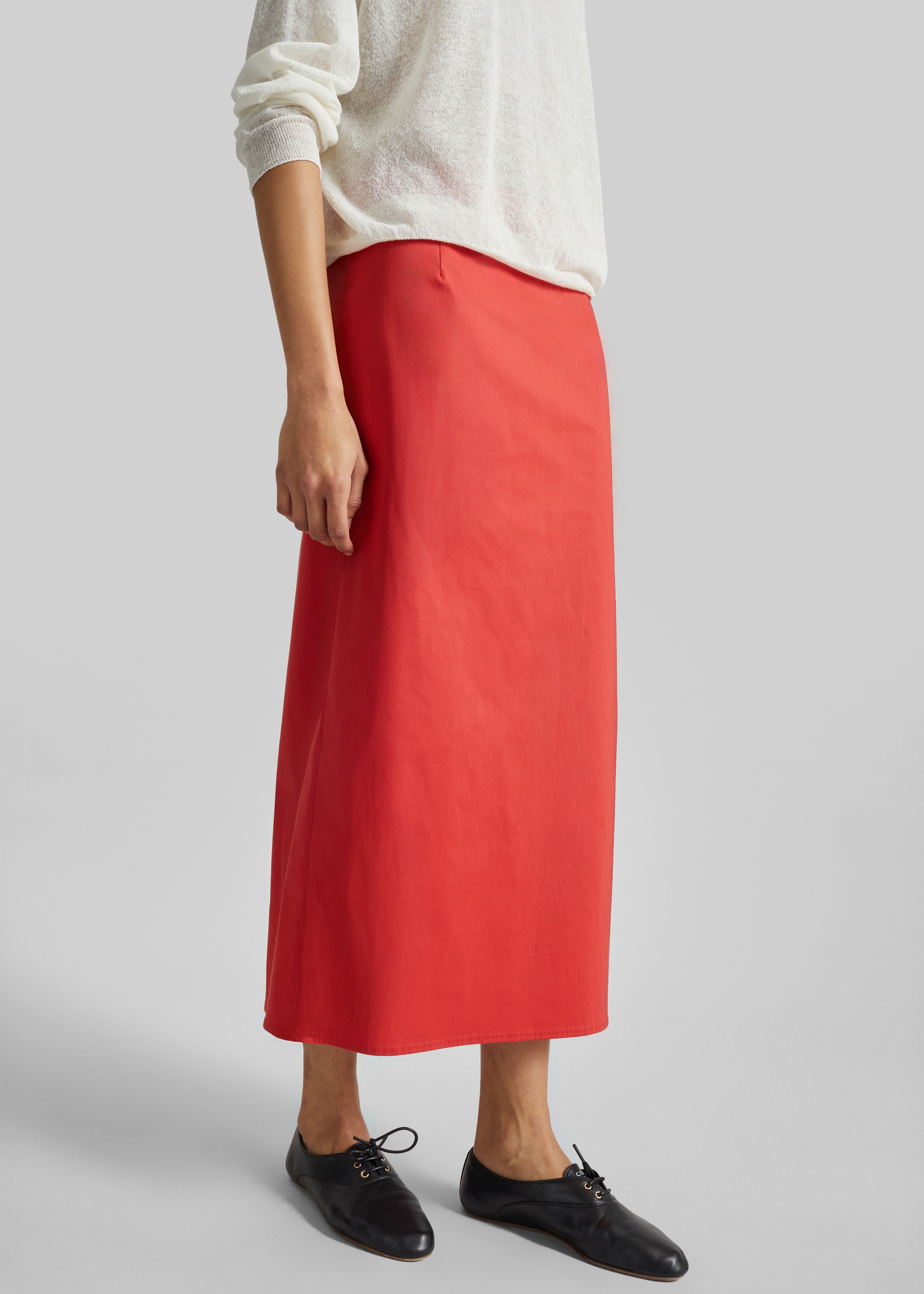 Nisa Midi Skirt - Red - 2