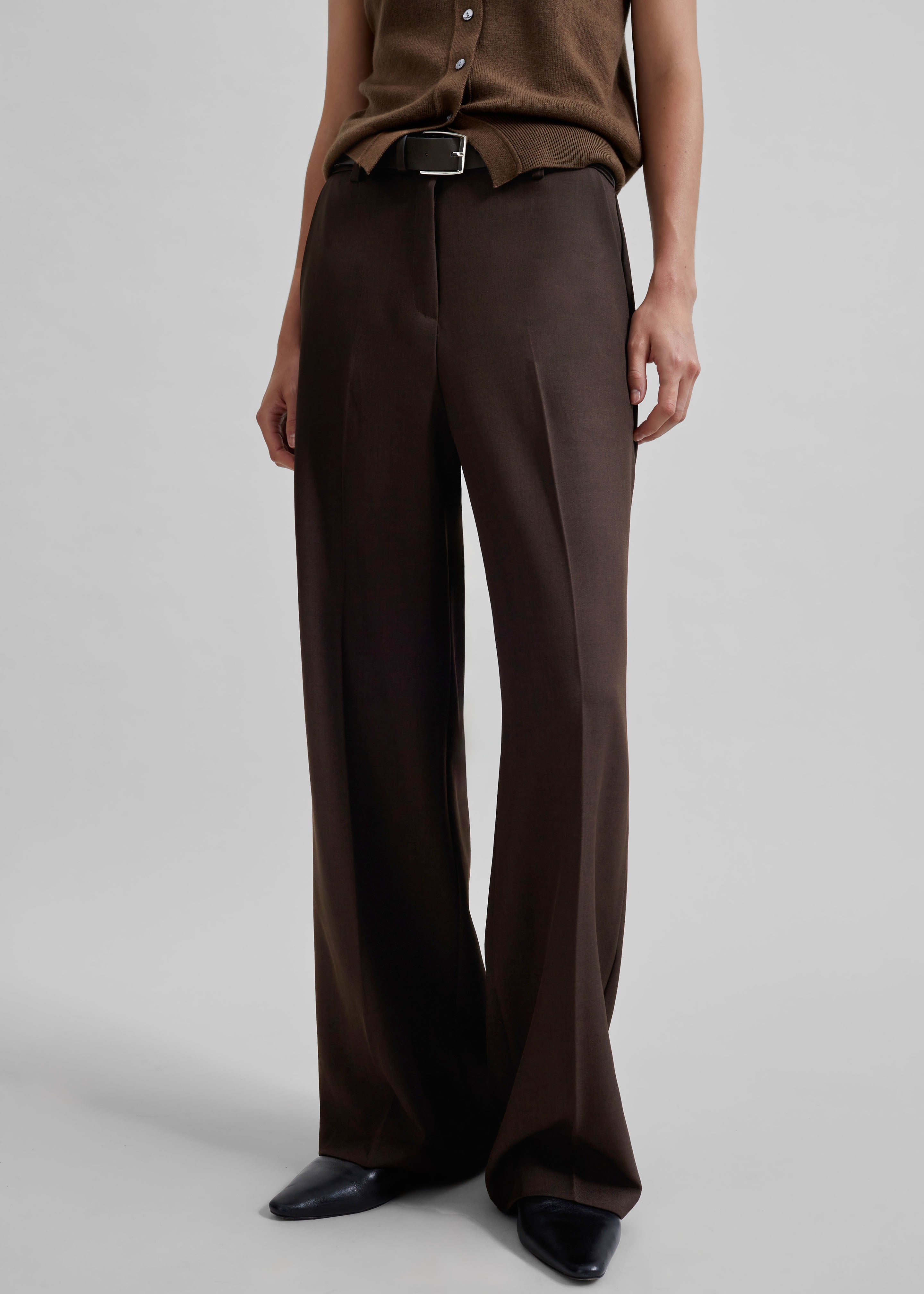 Nisha Pintuck Trousers - Brown - 5