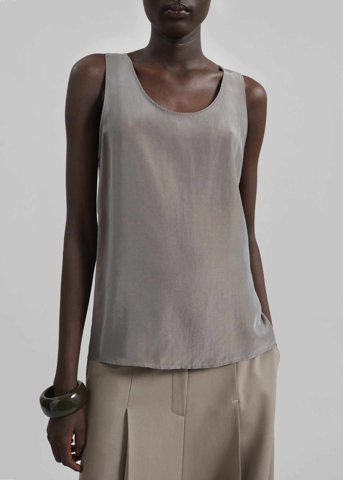 Nivee Lustrous Boxy Tank - Dark Taupe - 3