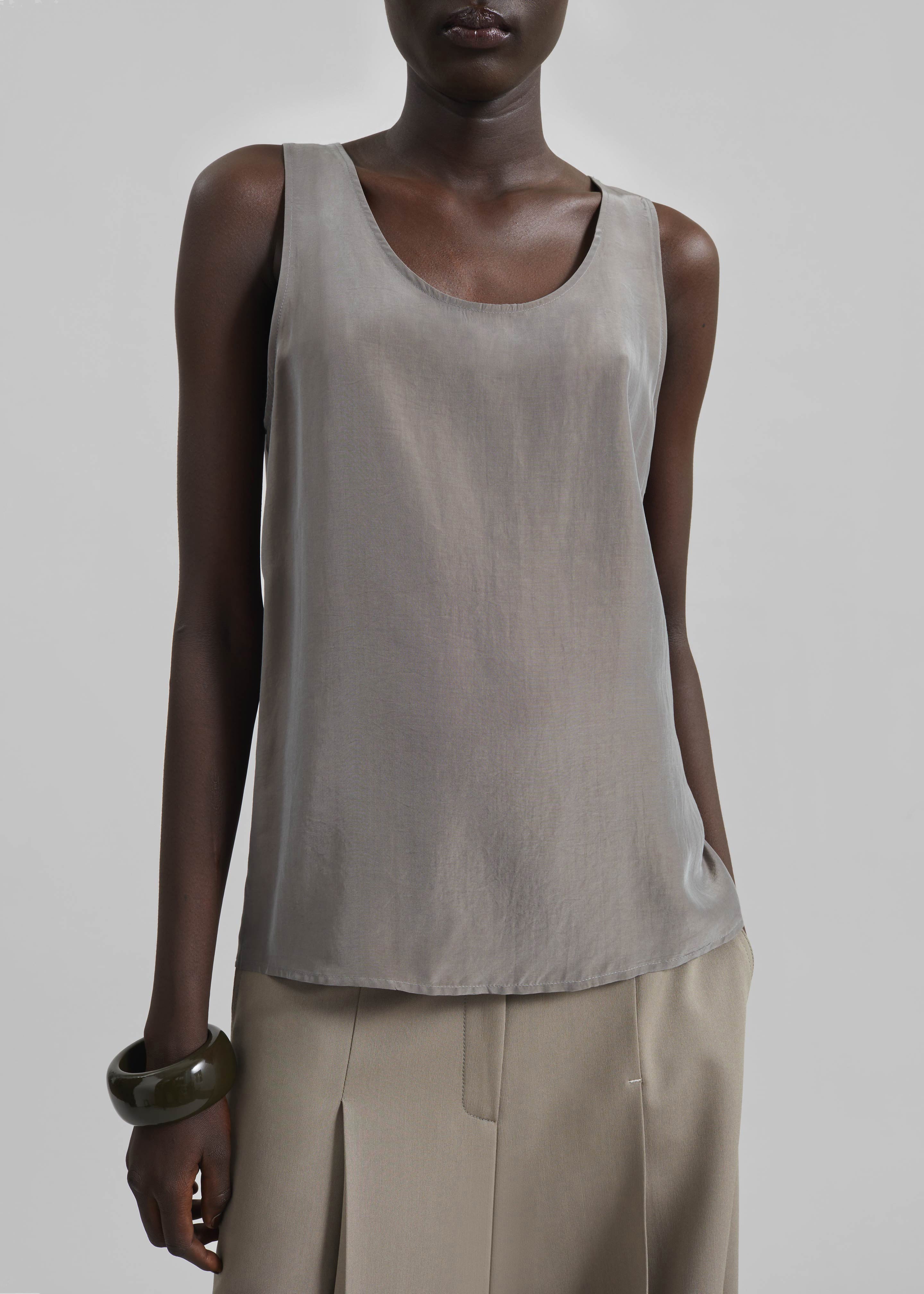 Nivee Lustrous Boxy Tank - Dark Taupe - 3