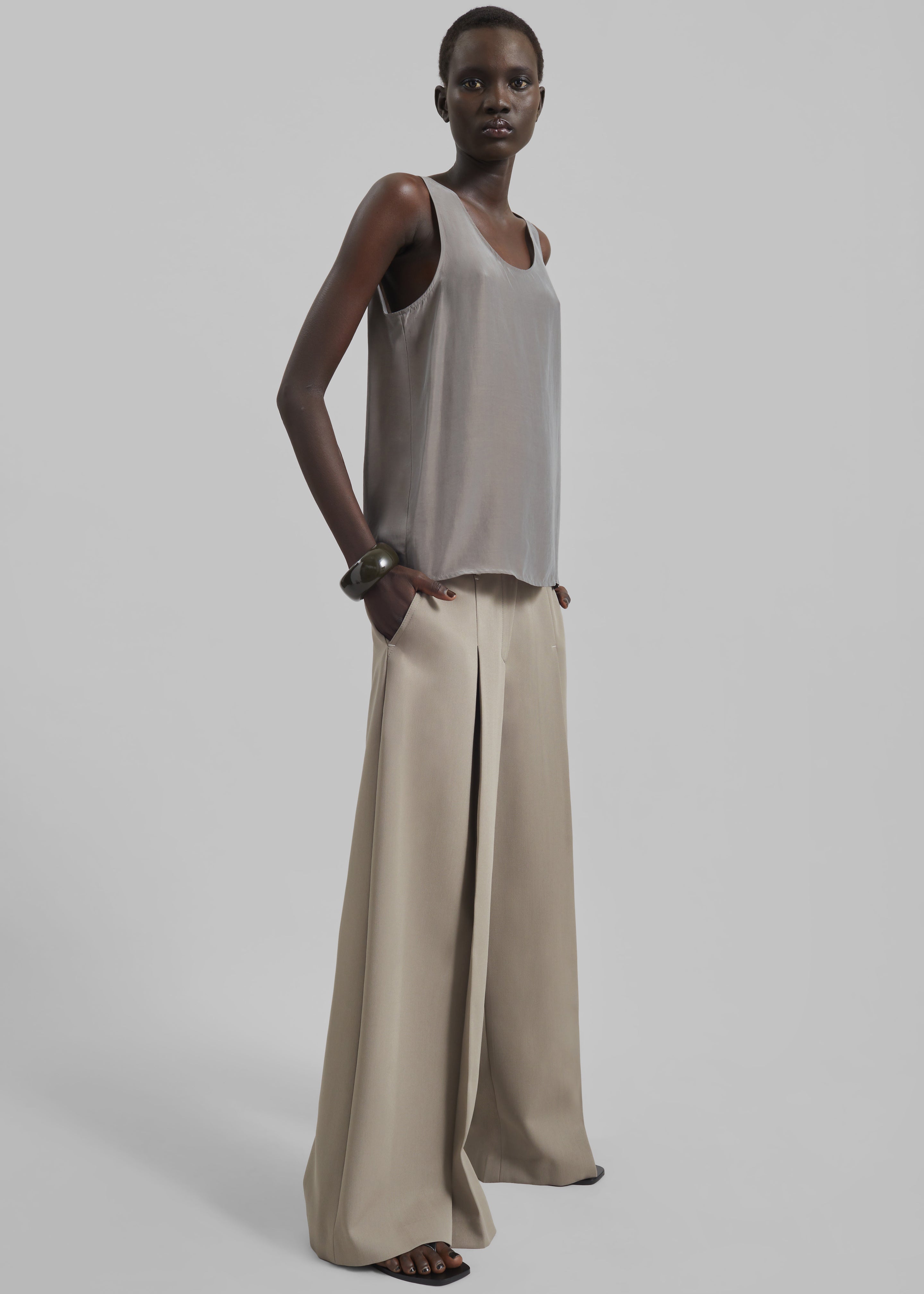 Nivee Lustrous Boxy Tank - Dark Taupe - 6