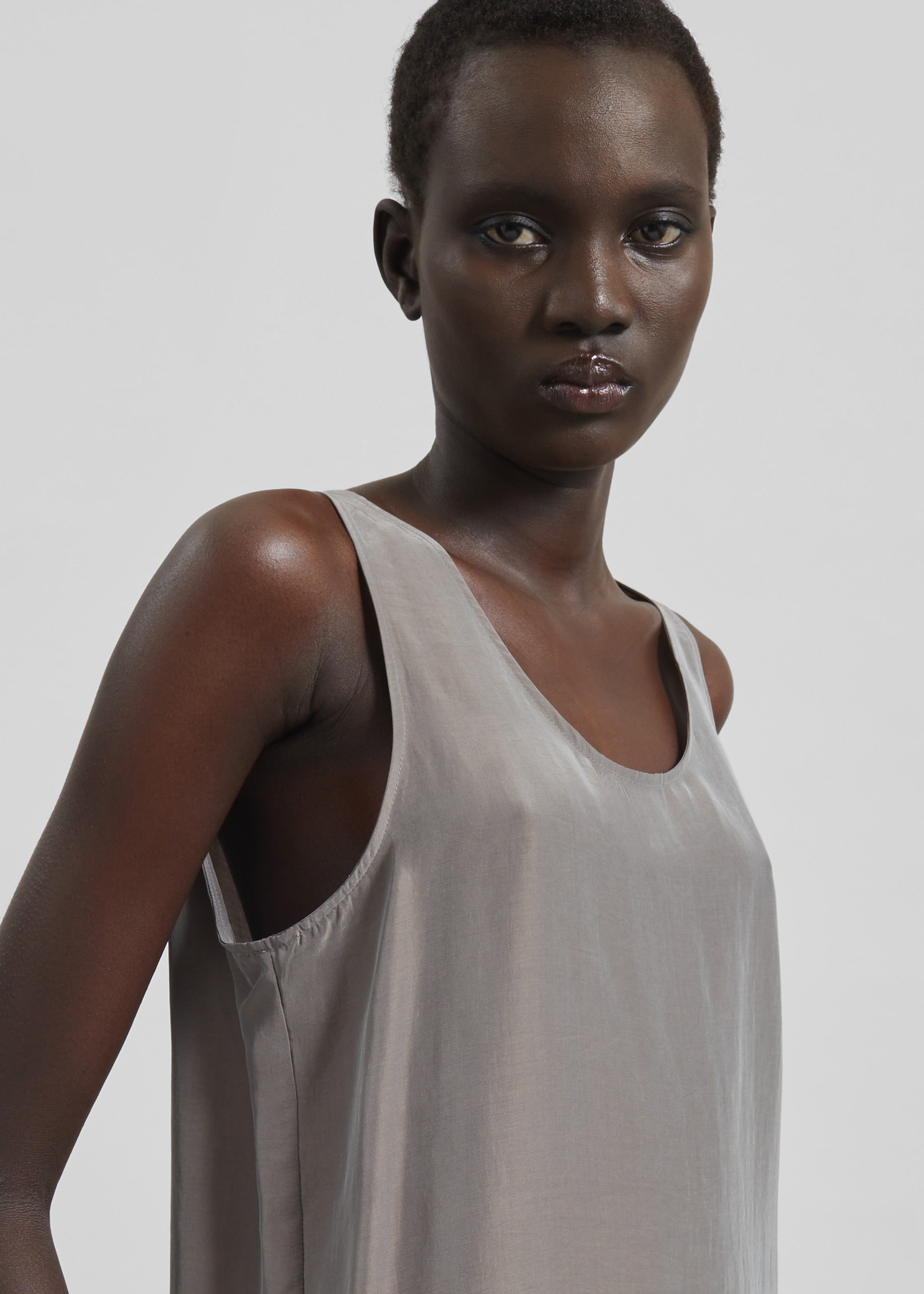 Nivee Lustrous Boxy Tank - Dark Taupe - 7