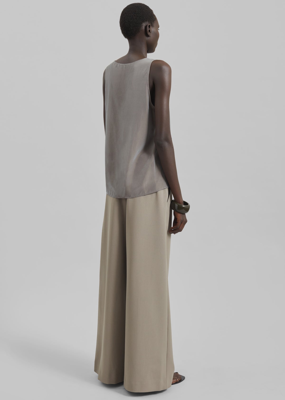 Nivee Lustrous Boxy Tank - Dark Taupe - 9