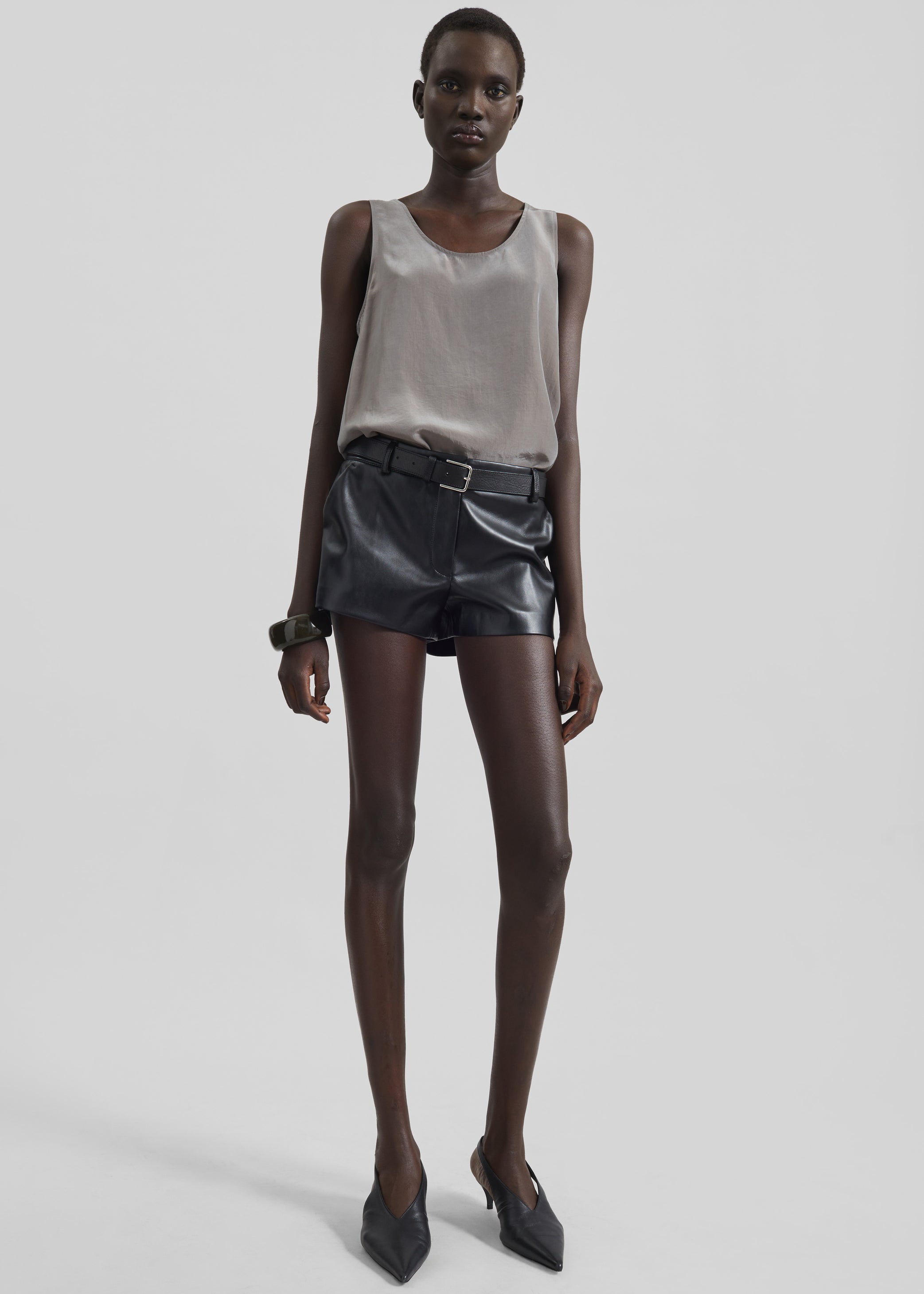 Shop the look image for Nivee Lustrous Boxy Tank - Dark Taupe