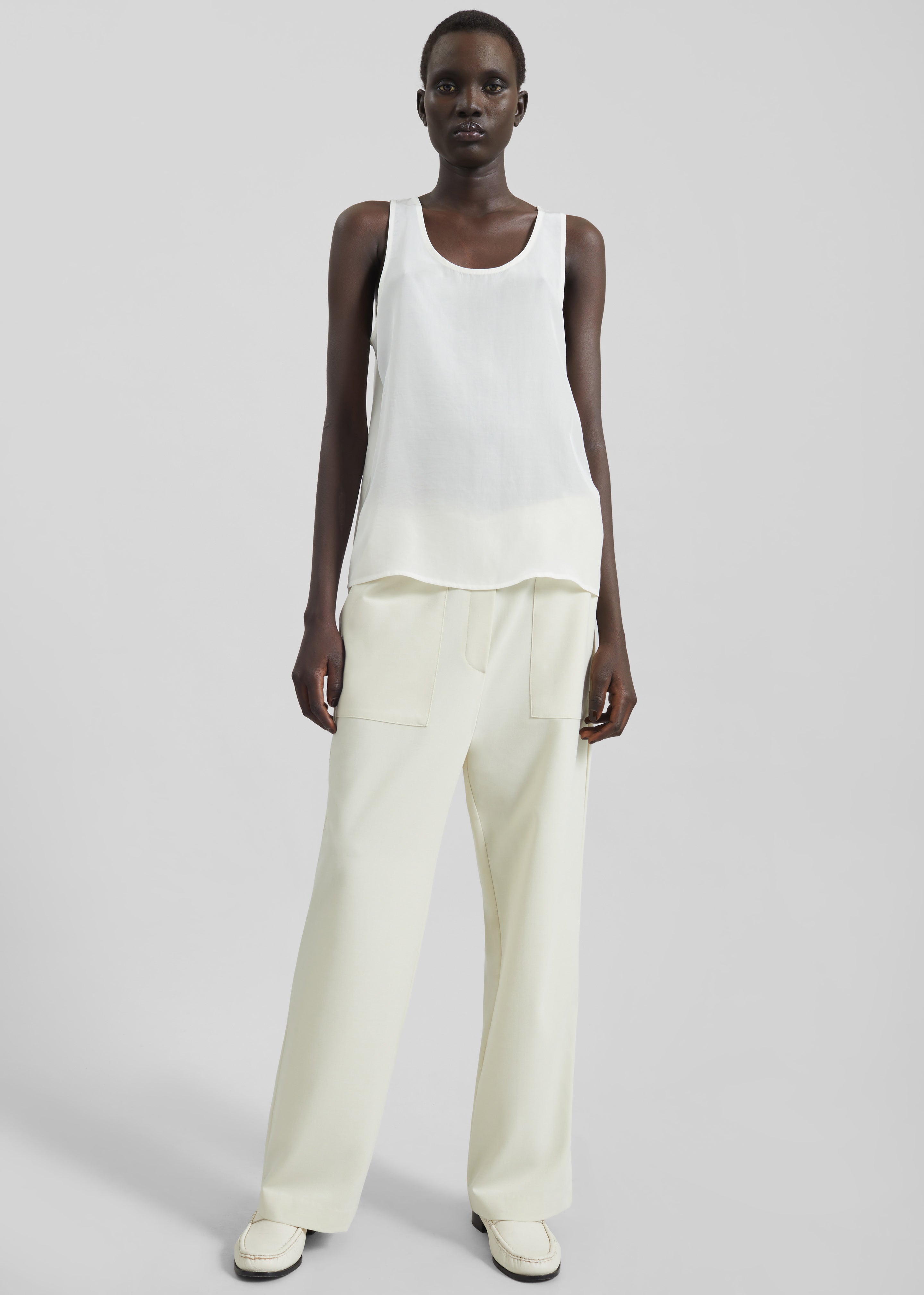 Nivee Lustrous Boxy Tank - Ivory - 3