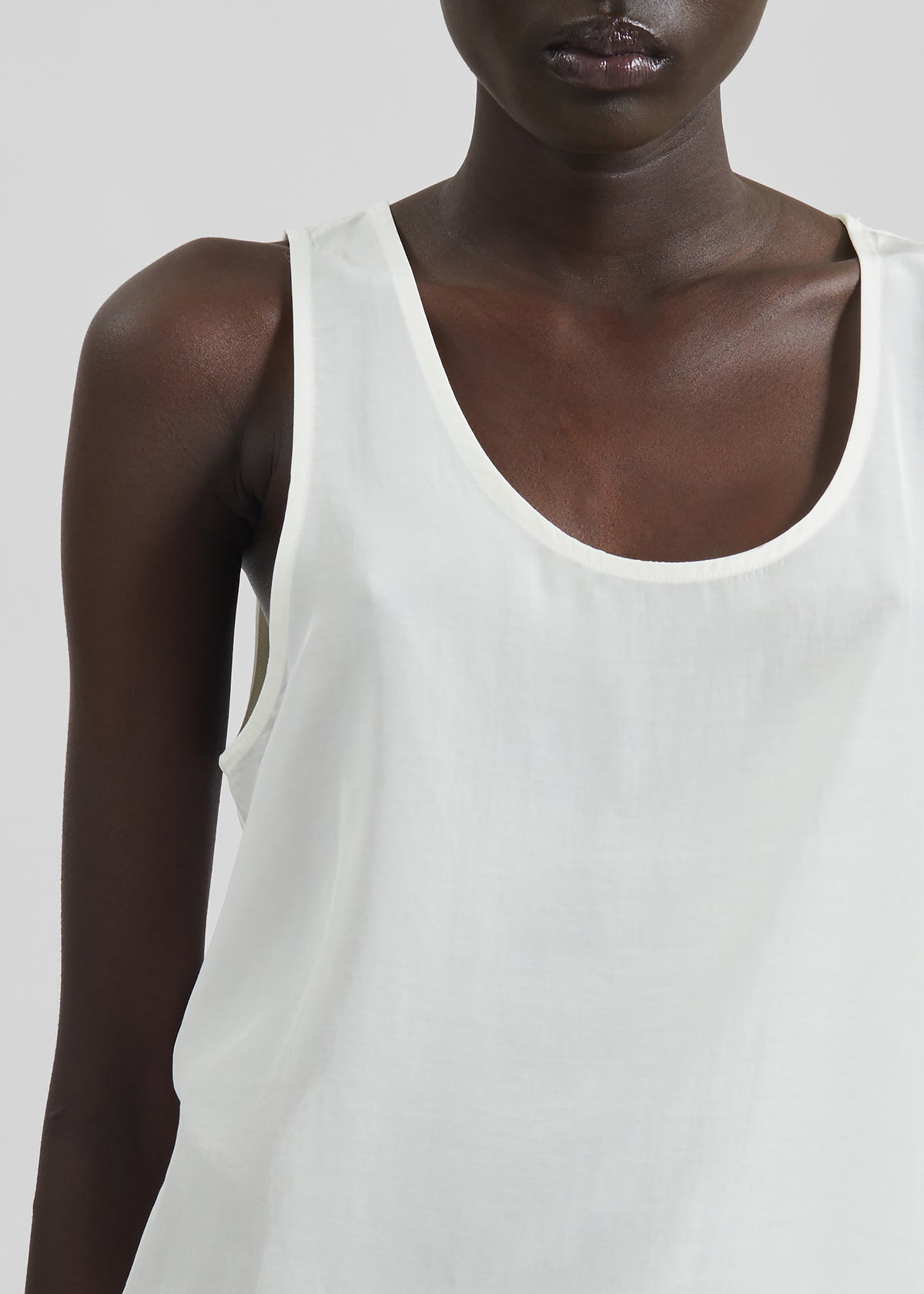 Nivee Lustrous Boxy Tank - Ivory - 2