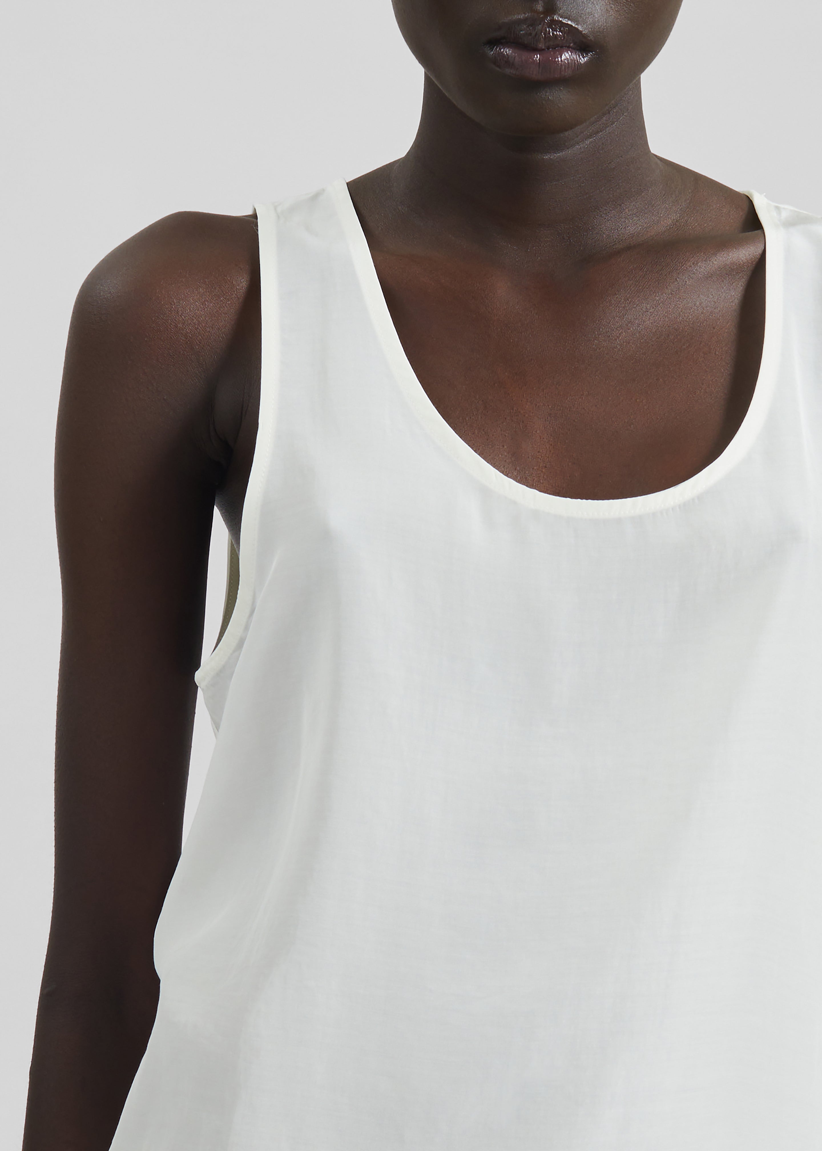 Nivee Lustrous Boxy Tank - Ivory - 2