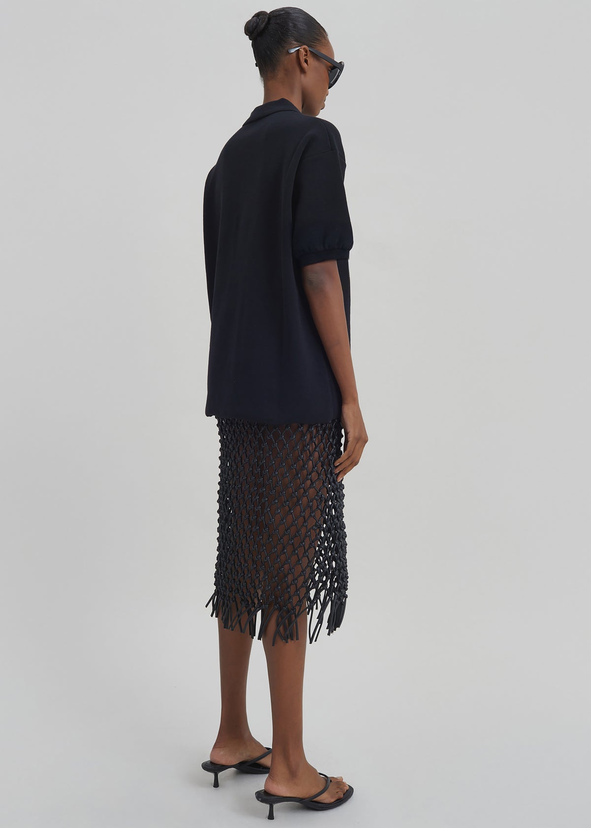 Nola Knit Polo Top - Black - 6