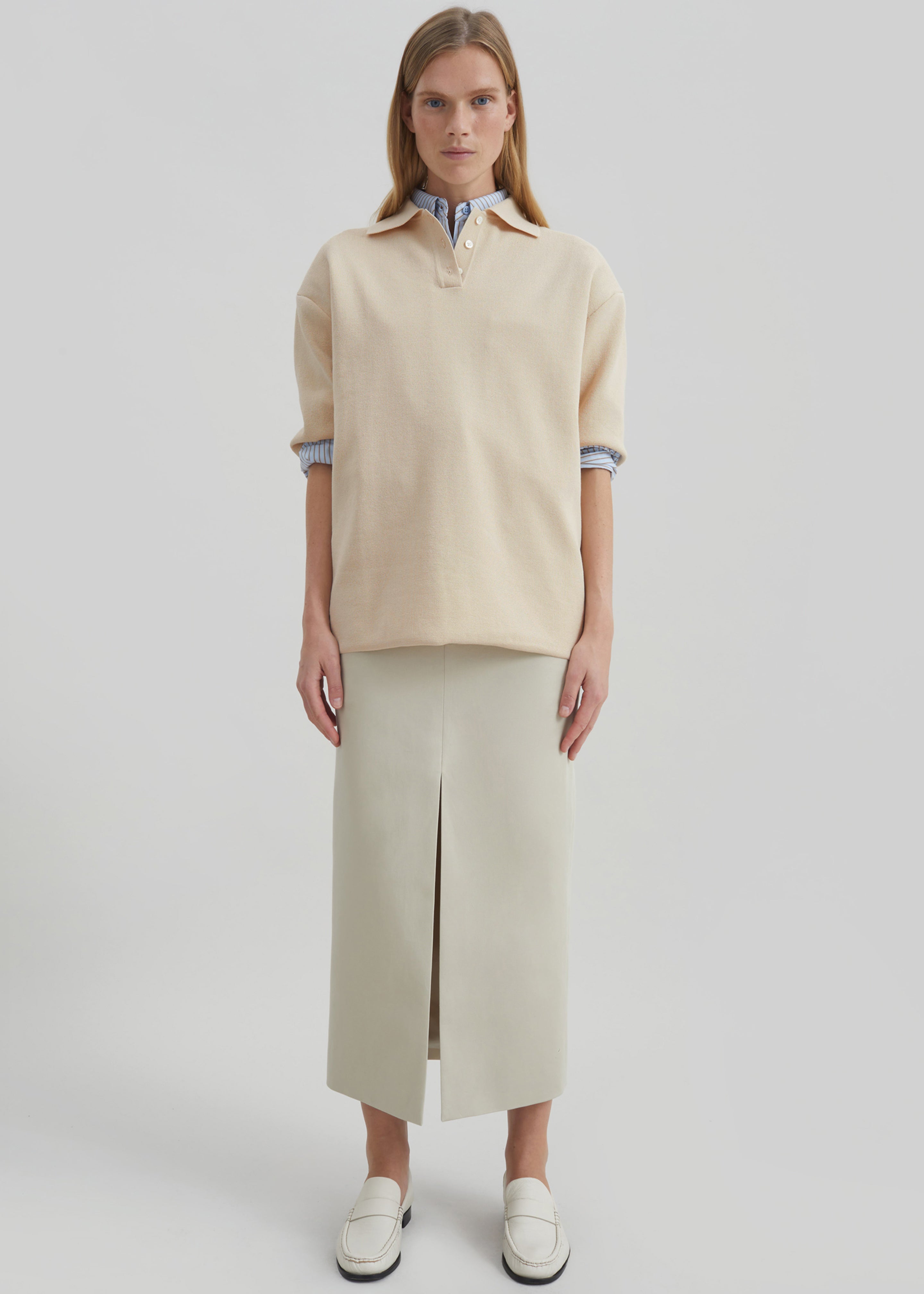 Nola Knit Polo Top - Cream – The Frankie Shop