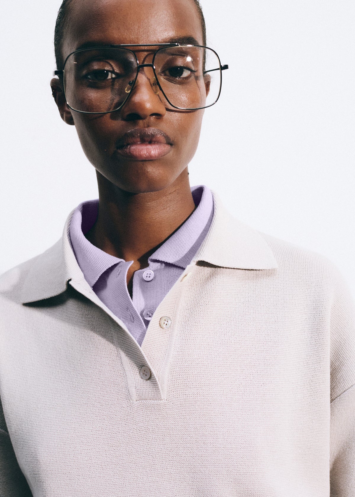 Nola Knit Polo Top - Slate Grey - 3