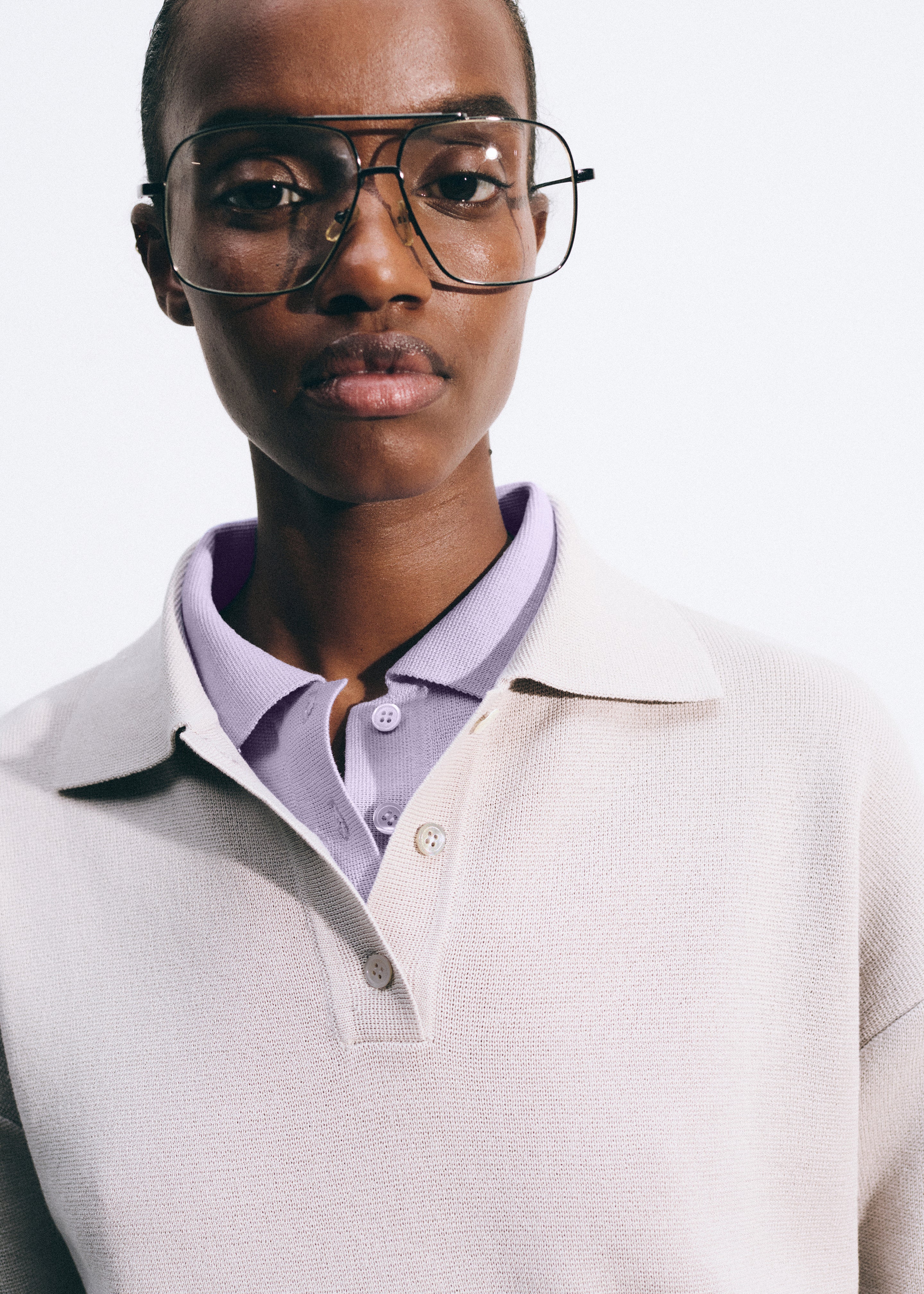 Nola Knit Polo Top - Slate Grey - 3