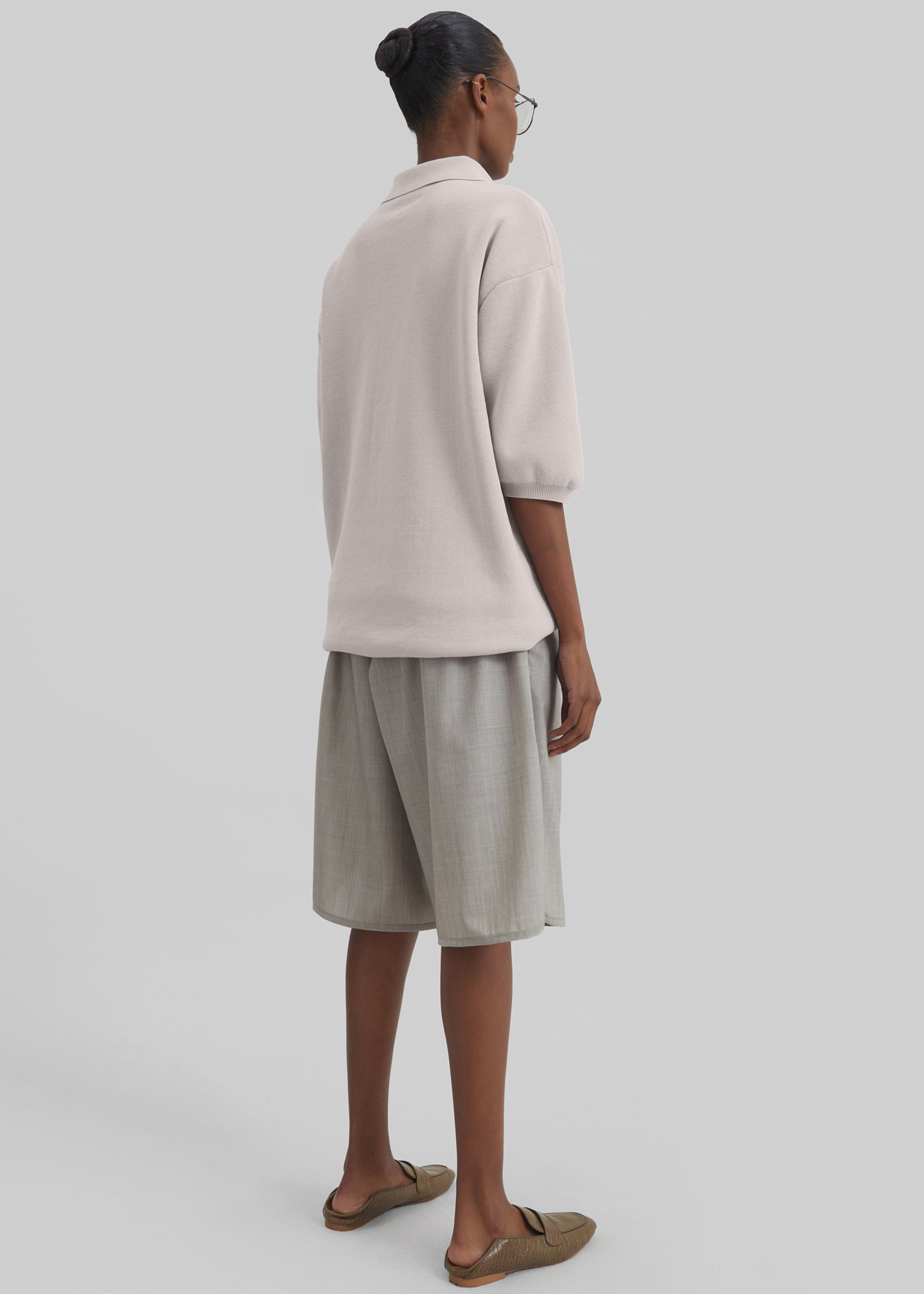 Nola Knit Polo Top - Slate Grey - 7