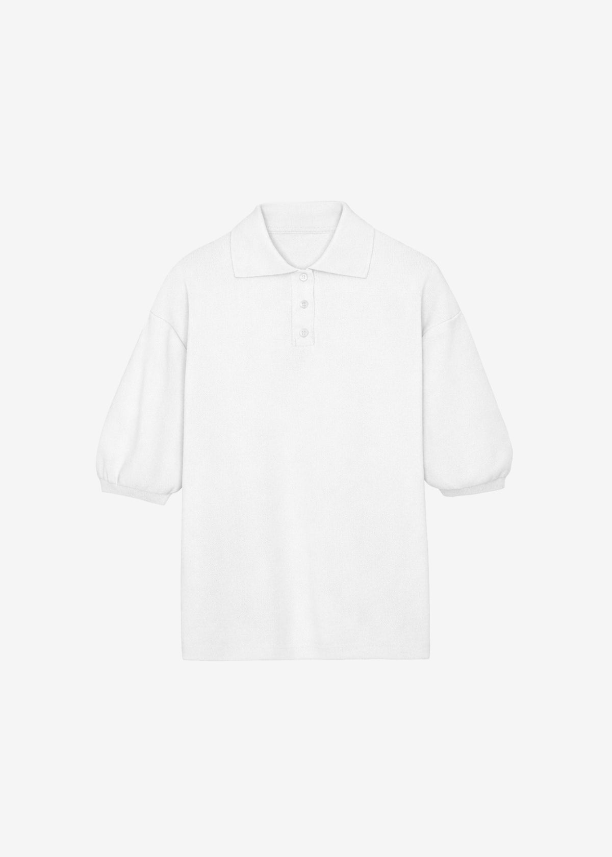 Nola Knit Polo Top - White - 5