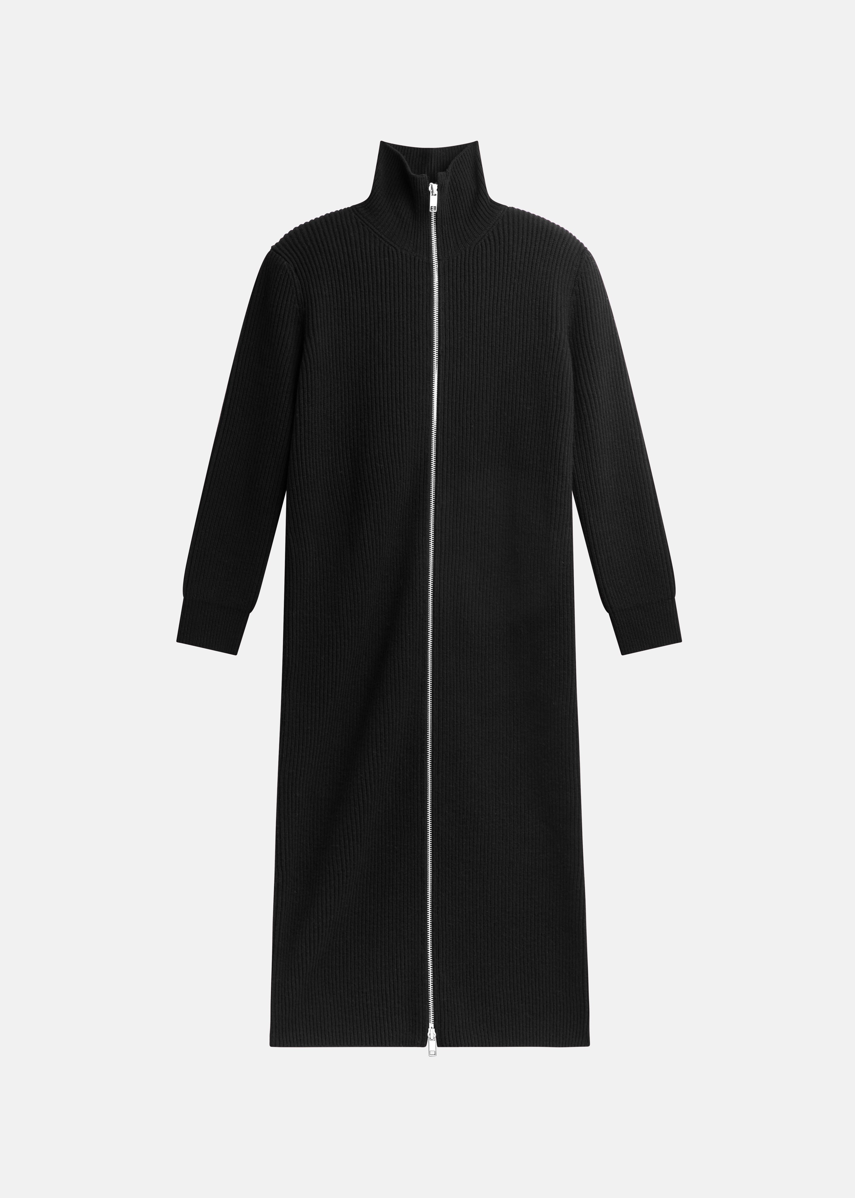 Nolia Knit Long Cardigan Dress - Black - 6
