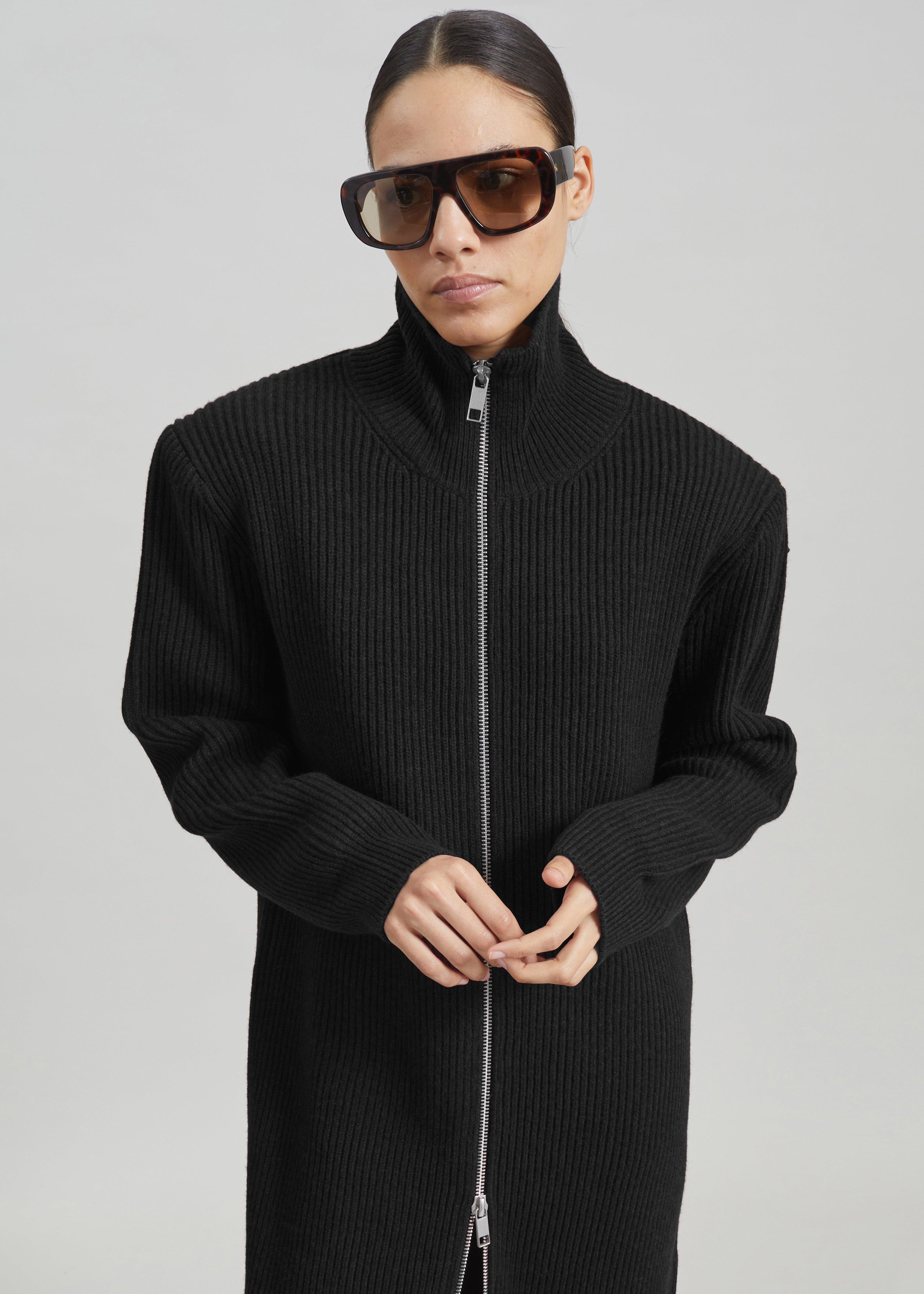 Nolia Knit Long Cardigan Dress - Black – The Frankie Shop