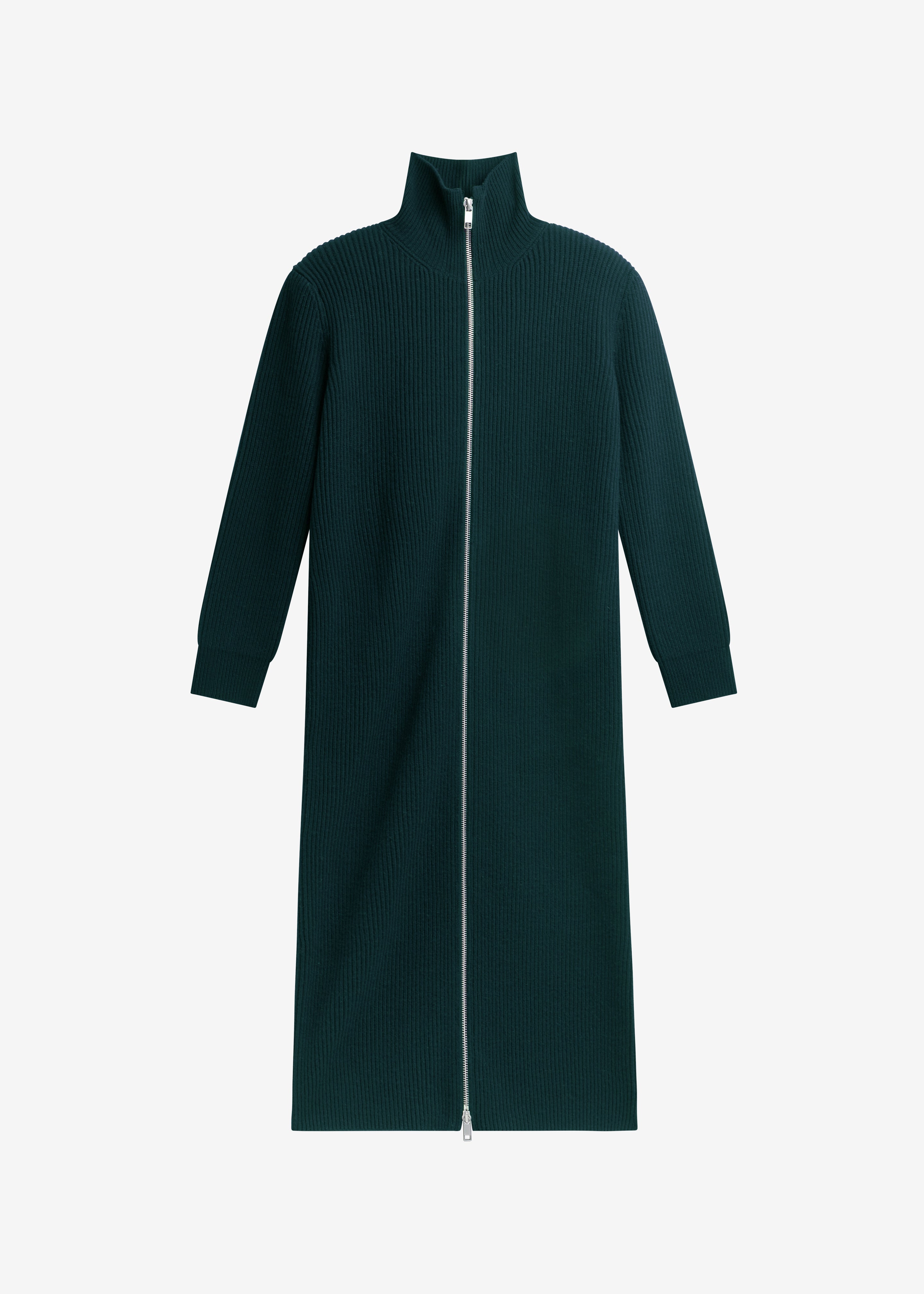 Nolia Knit Long Cardigan Dress - Bottle Green - 6