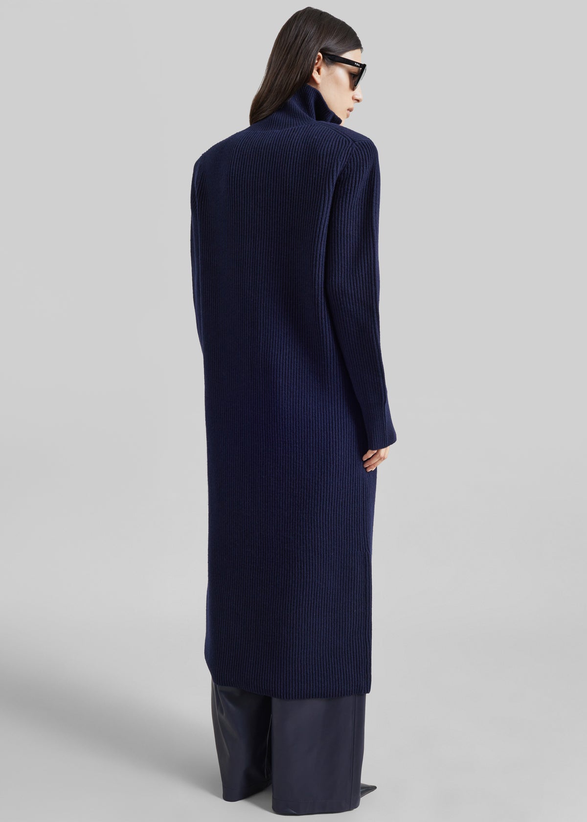 Nolia Knit Long Cardigan Dress - Navy