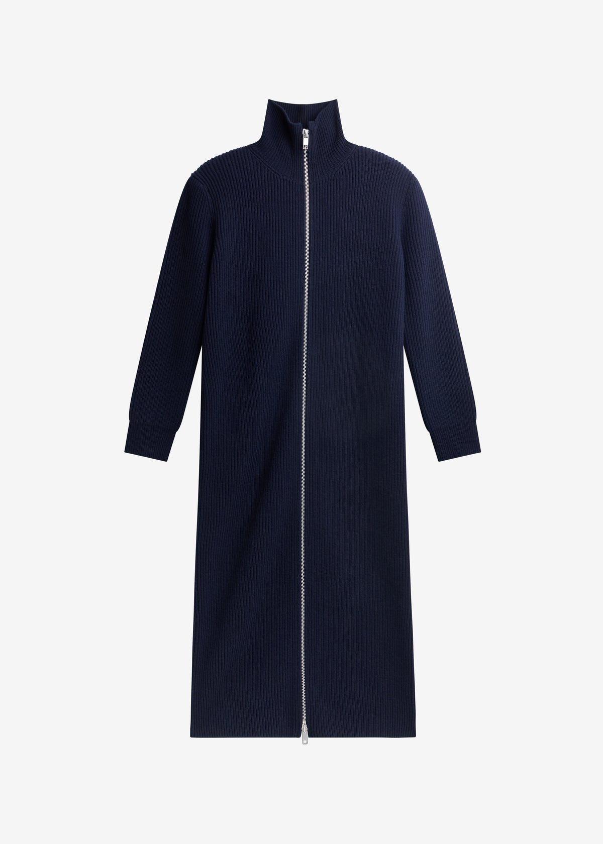 Nolia Knit Long Cardigan Dress - Navy - 8