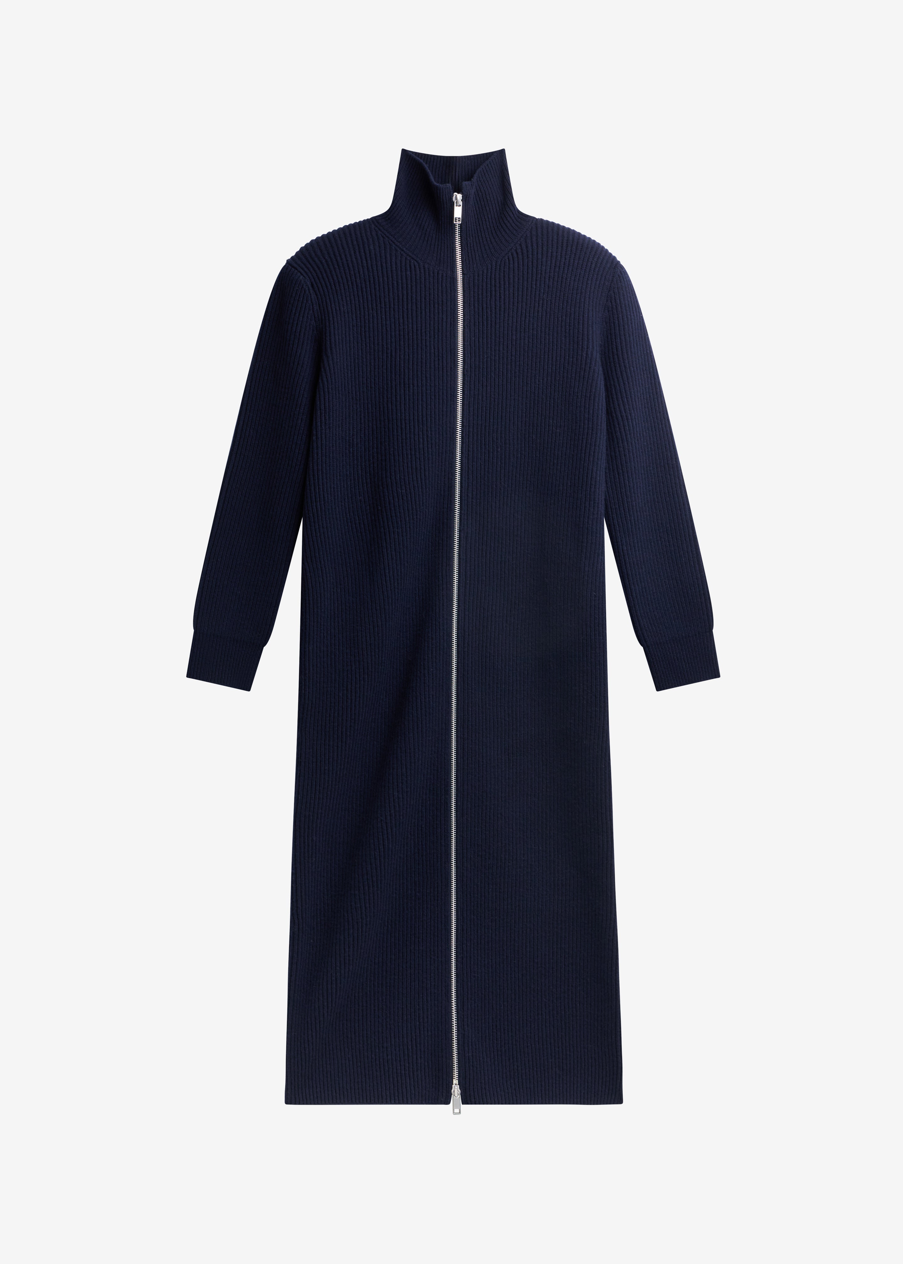 Nolia Knit Long Cardigan Dress - Navy - 8