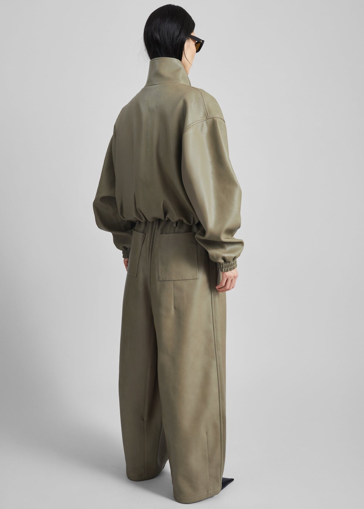 Nolita Faux Leather Bomber Jacket - Sage - 7