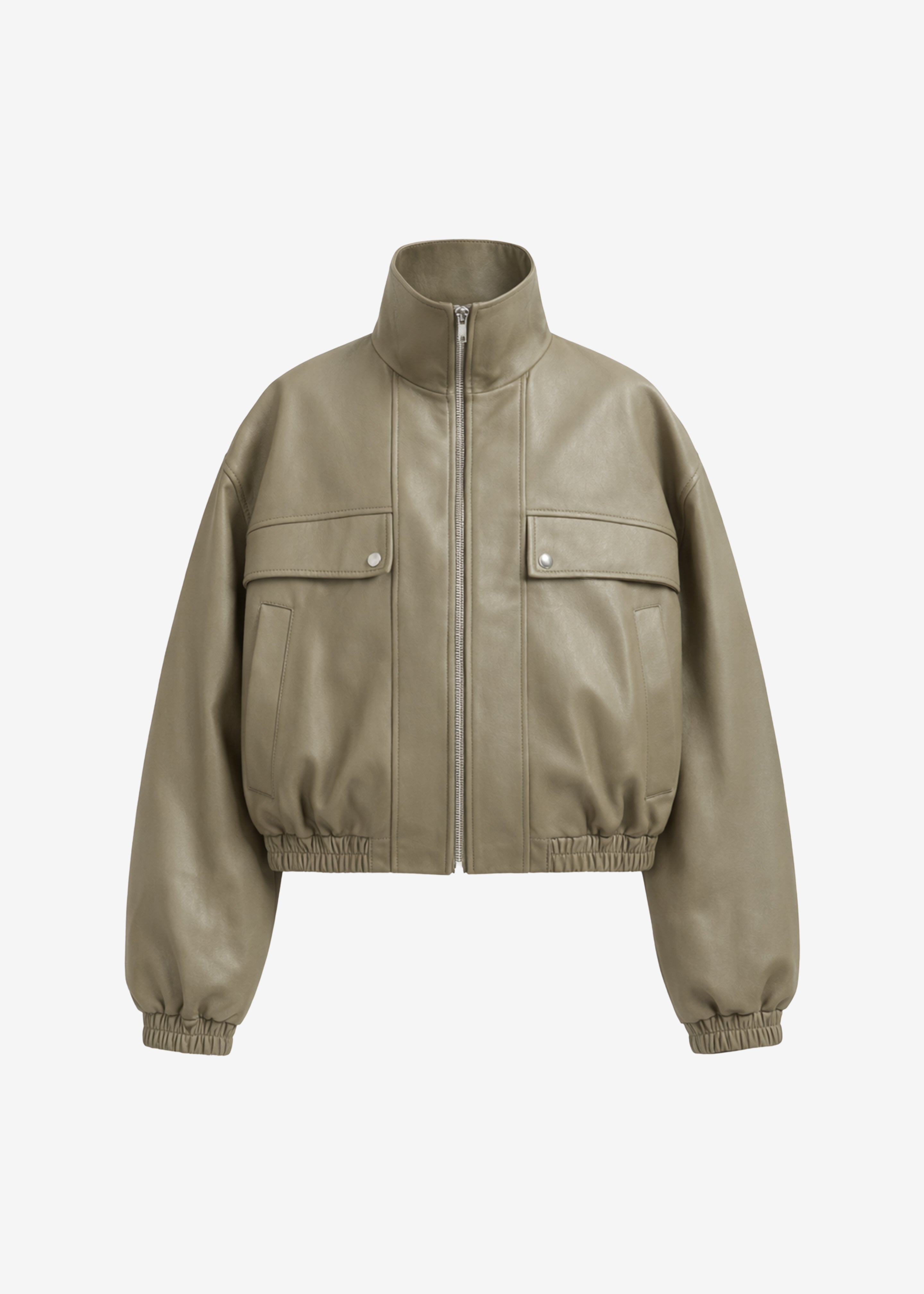 Nolita Faux Leather Bomber Jacket - Sage – The Frankie Shop