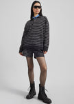 Nolma Knit Shorts - Grey/White Stripe