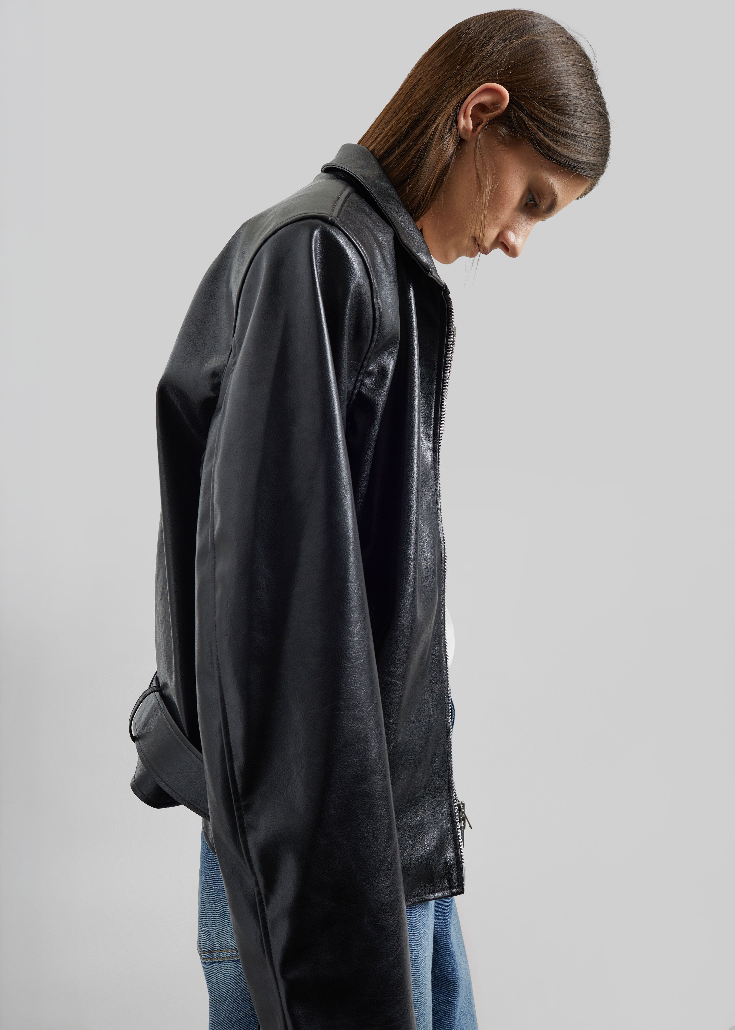 Norbury Faux Leather Jacket - Black – The Frankie Shop