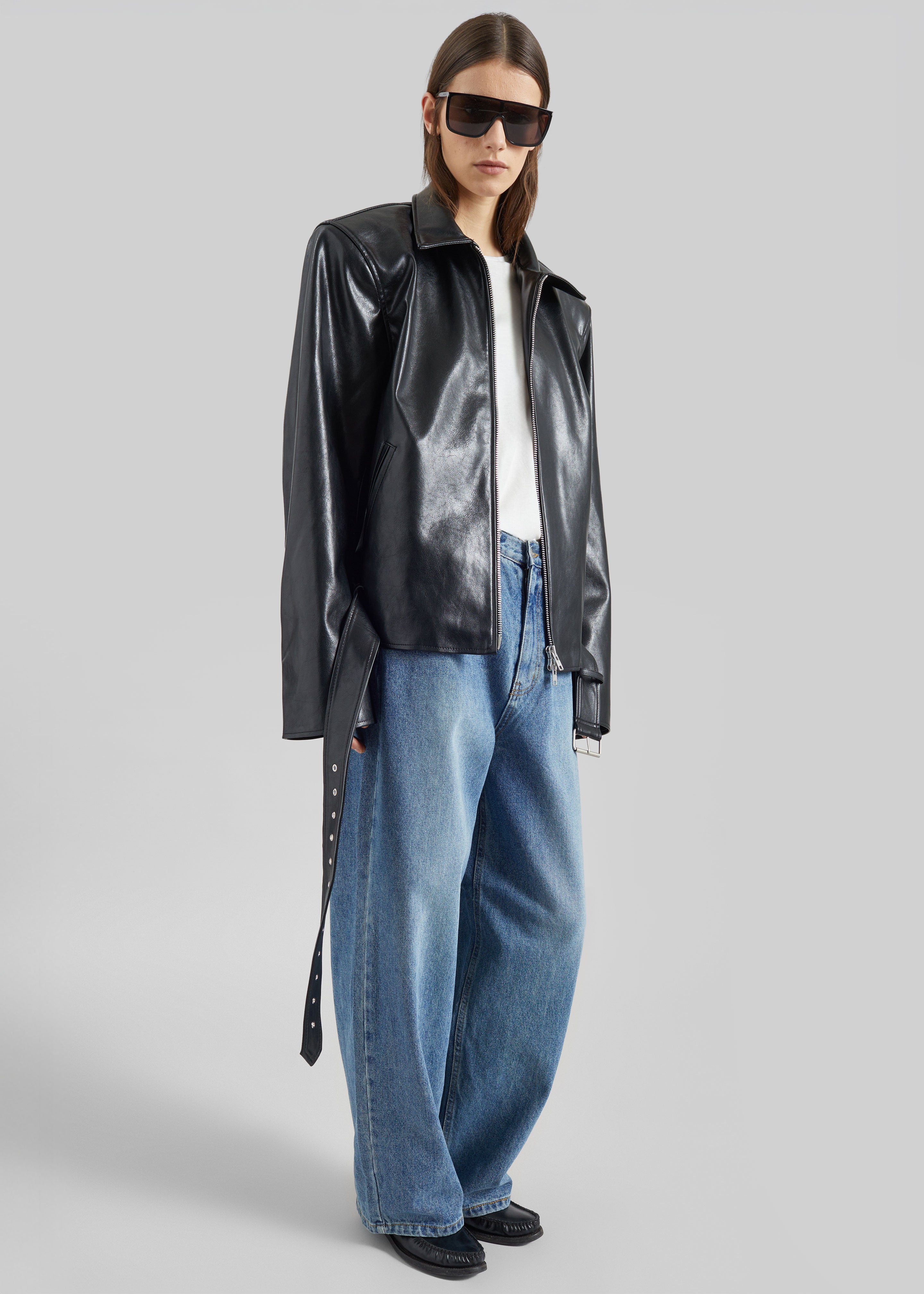 Low Classic Low Waist Artificial Leather Jacket - Black – The