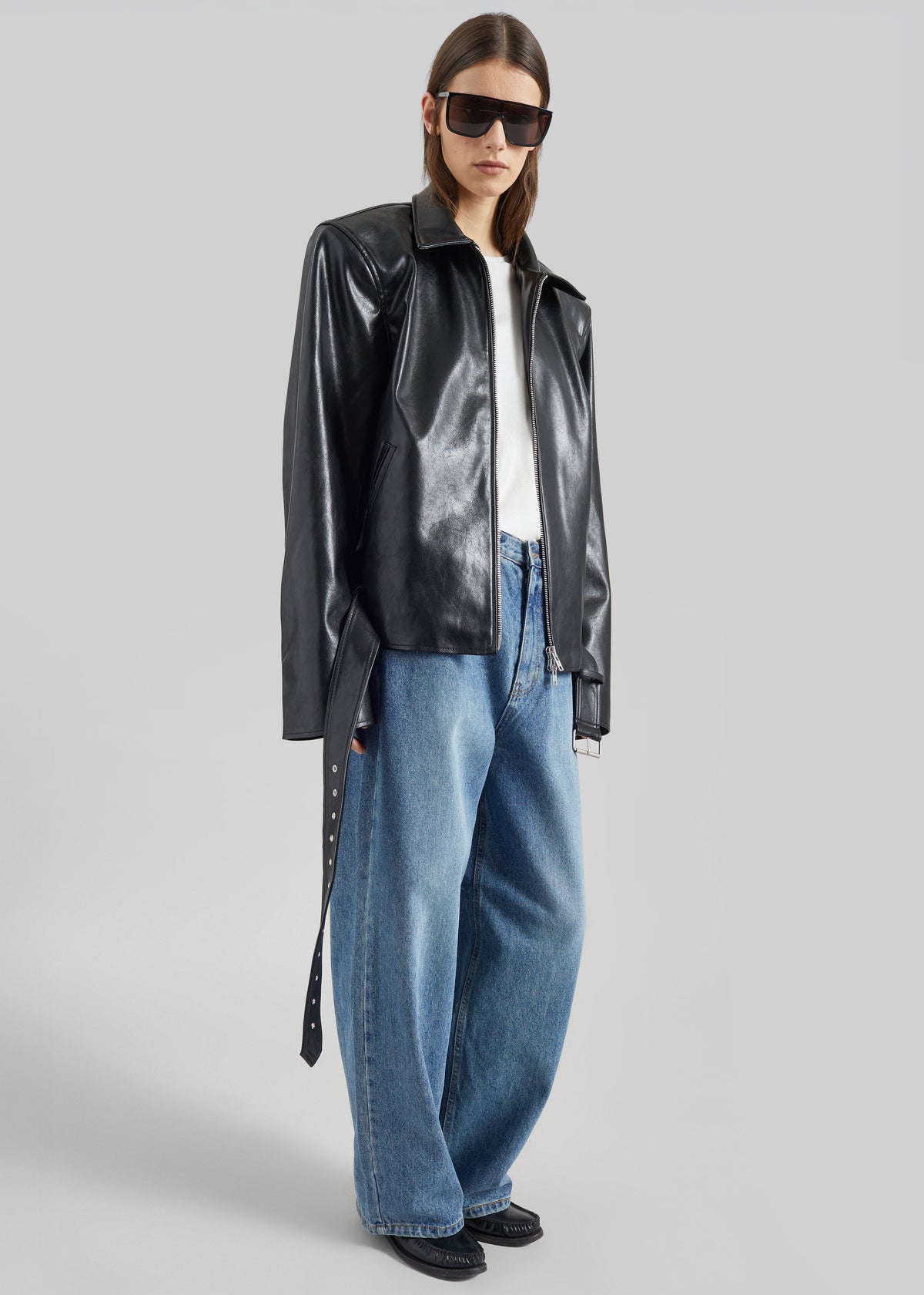 Norbury Faux Leather Jacket - Black - 1