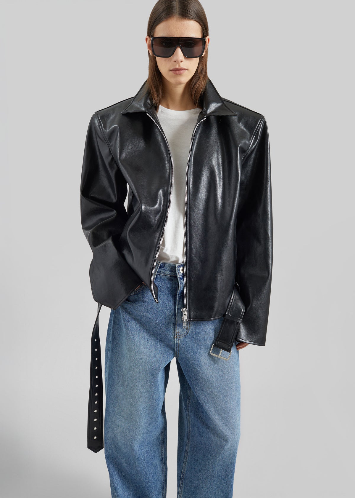 Norbury Faux Leather Jacket - Black - 5