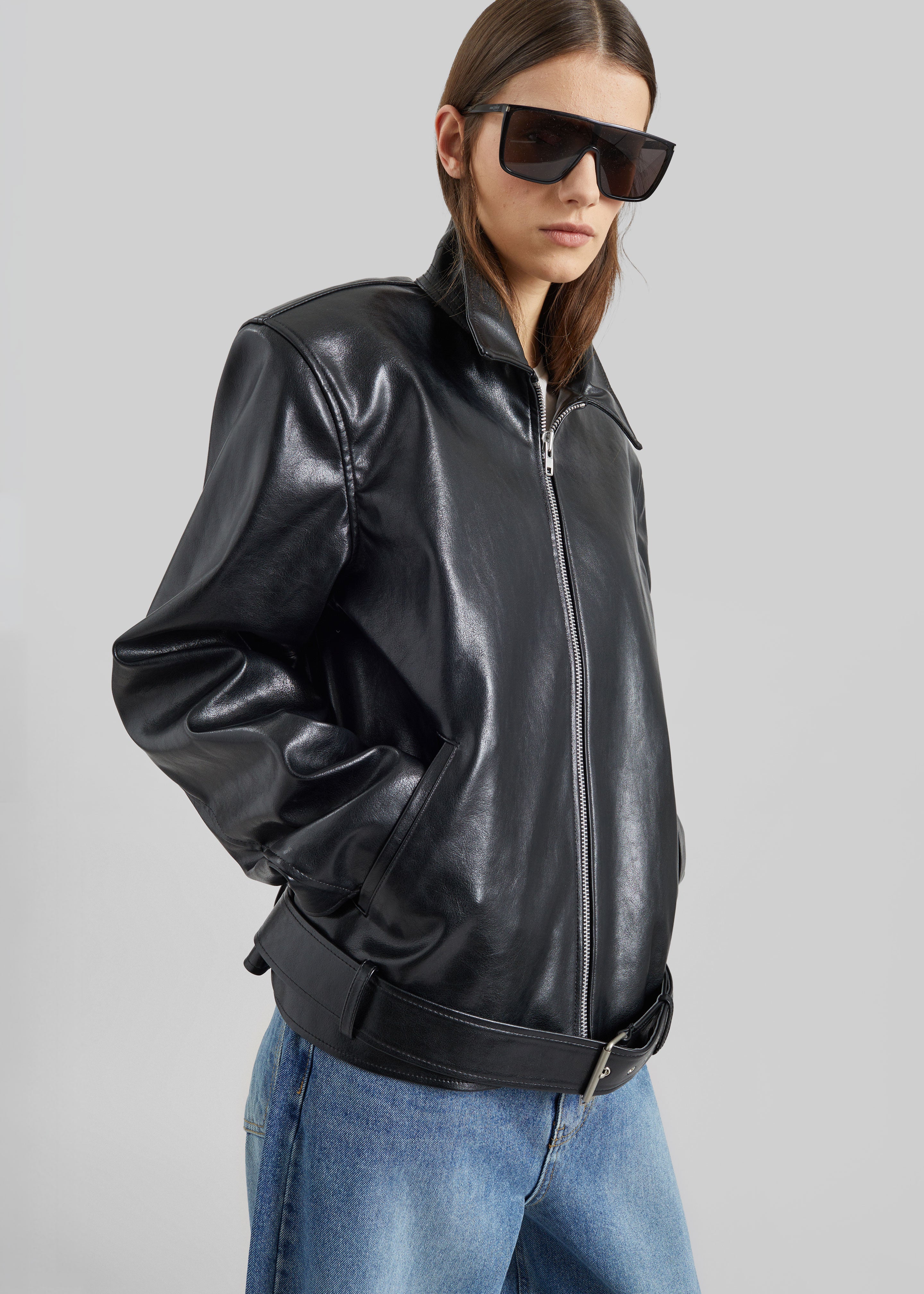 Norbury Faux Leather Jacket - Black – The Frankie Shop