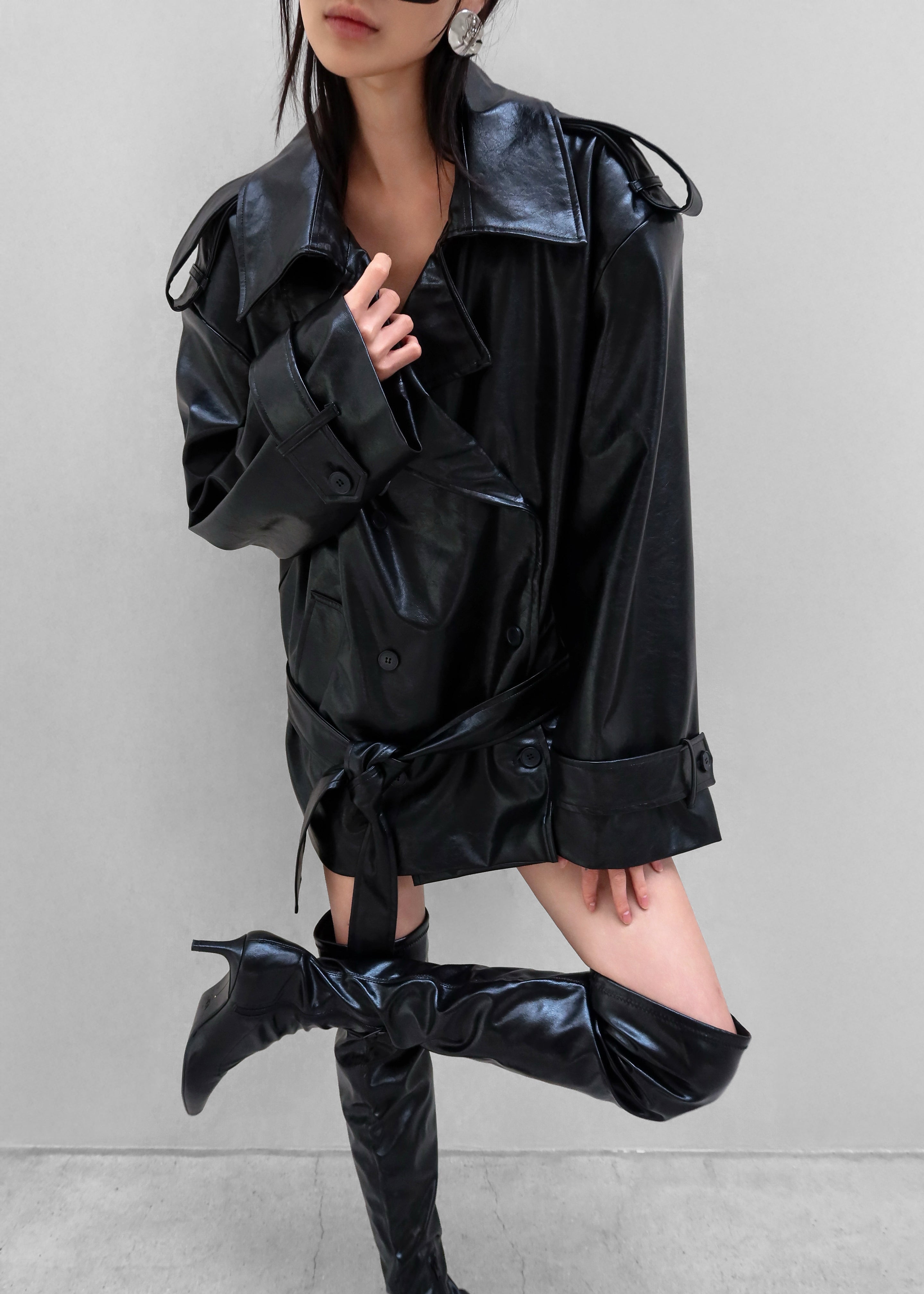 Blanc ym \"Leather short trench coat\" 新品！ Blanc ym Leather short trench coat 新品！ 【公式通販】