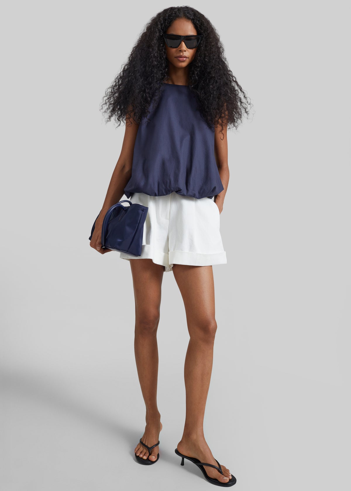 Norea Sleeveless Balloon Top - Navy - 4