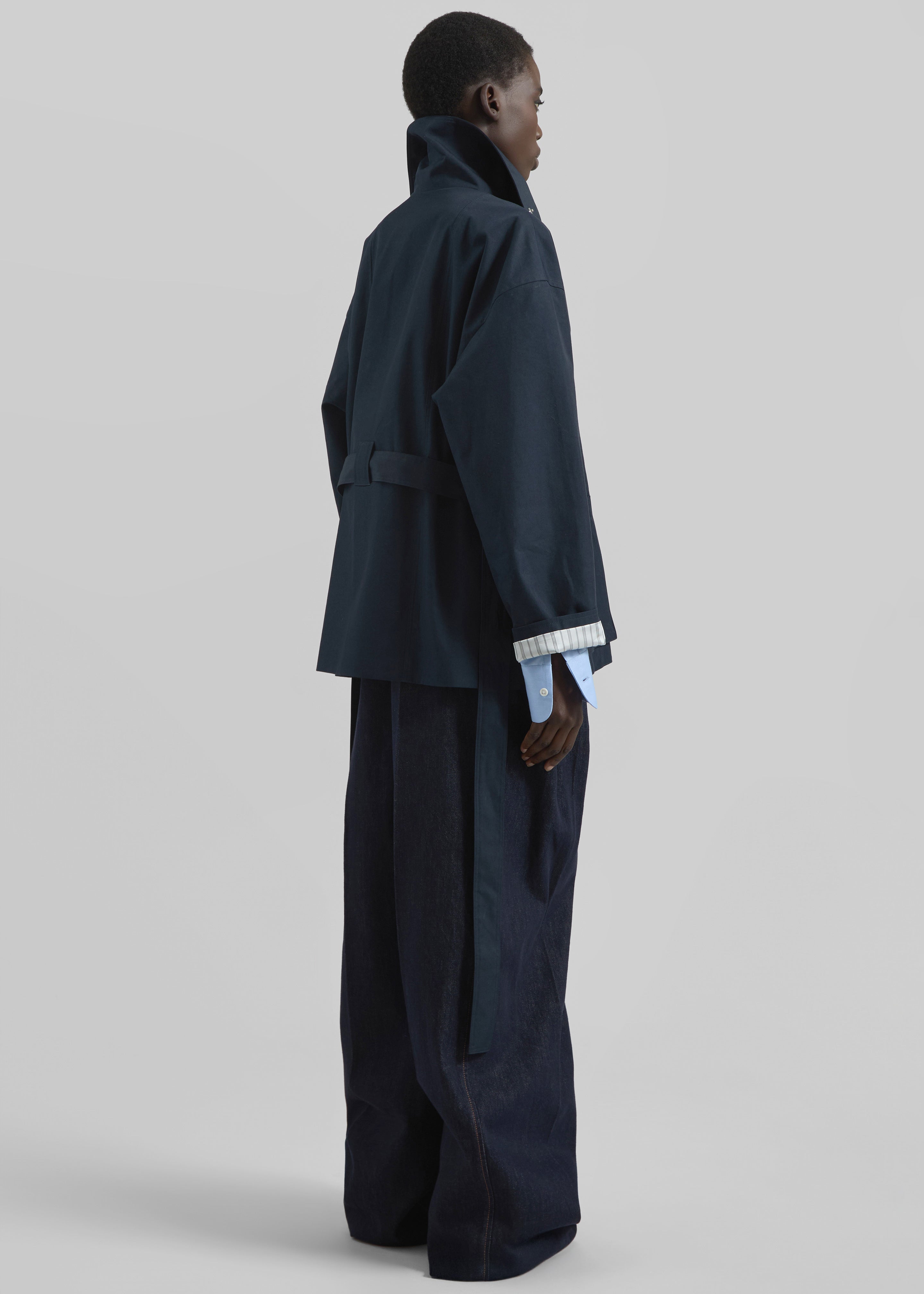 Norris Short Trench - Navy – The Frankie Shop