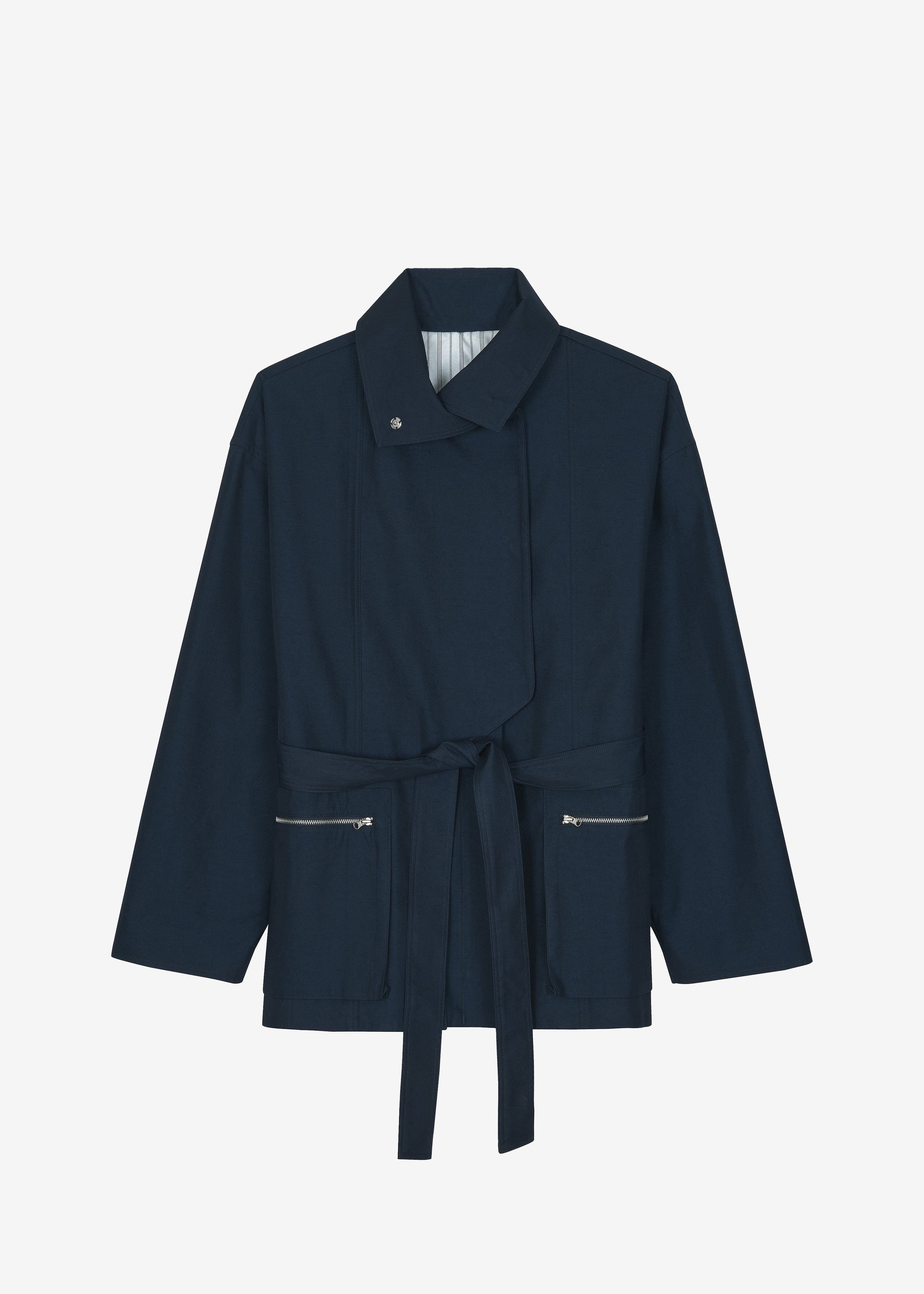 Norris Short Trench - Navy – The Frankie Shop